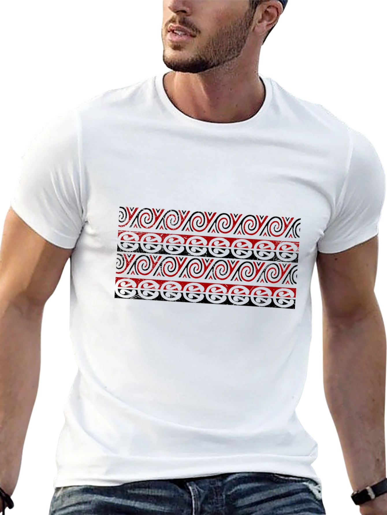 Stylish Graphic Print Black T-Shirt