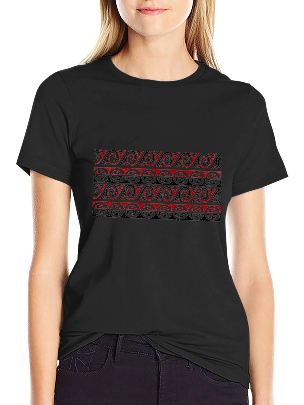 Stylish Graphic Print Black T-Shirt