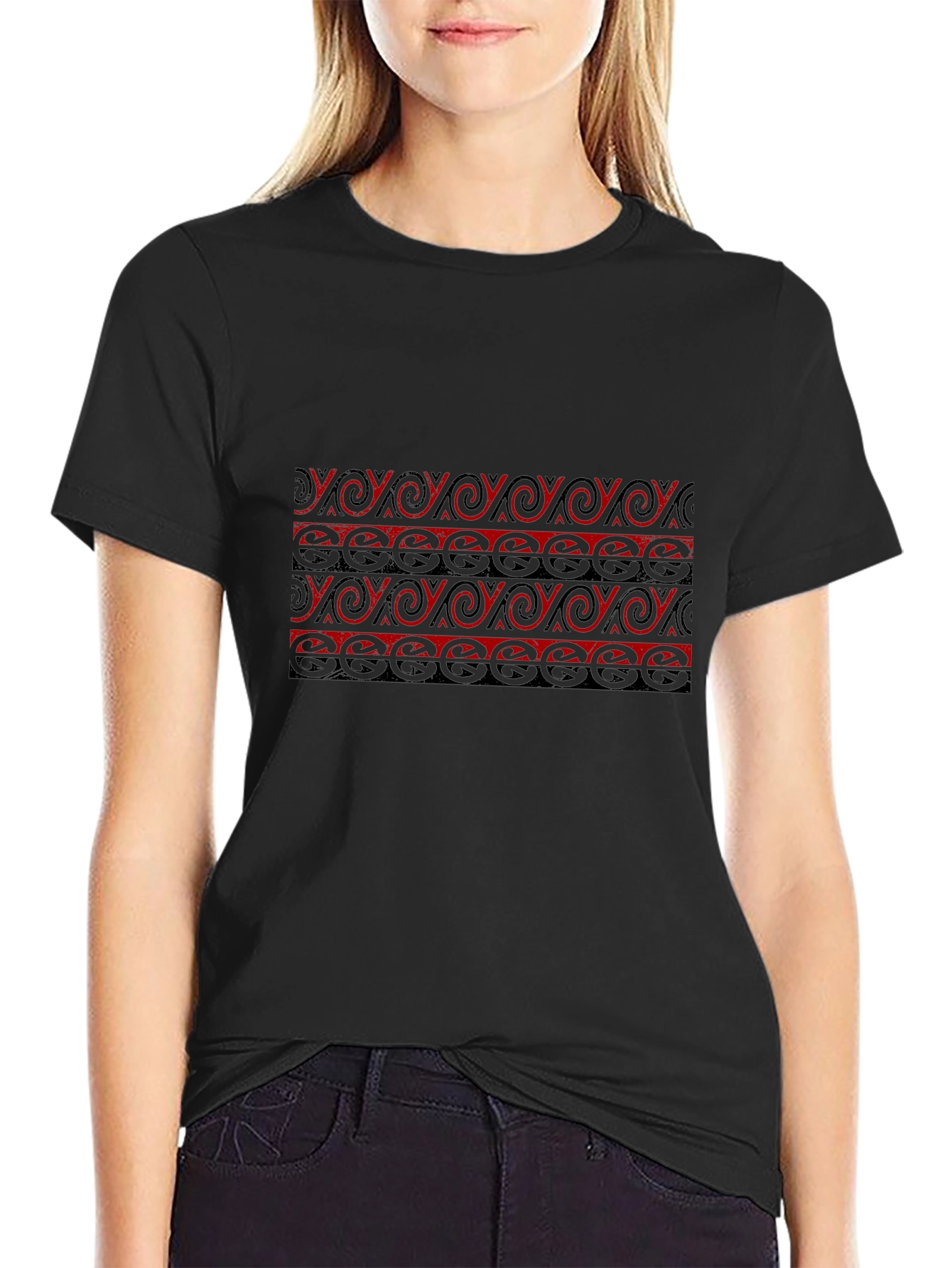 Stylish Graphic Print Black T-Shirt