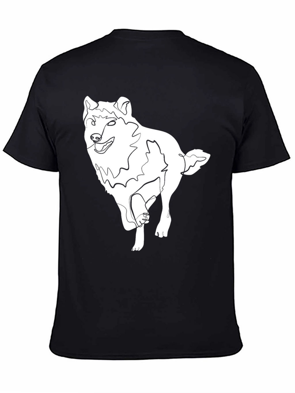 Abstract Wolf Graphic Tee - Black Cotton T-Shirt