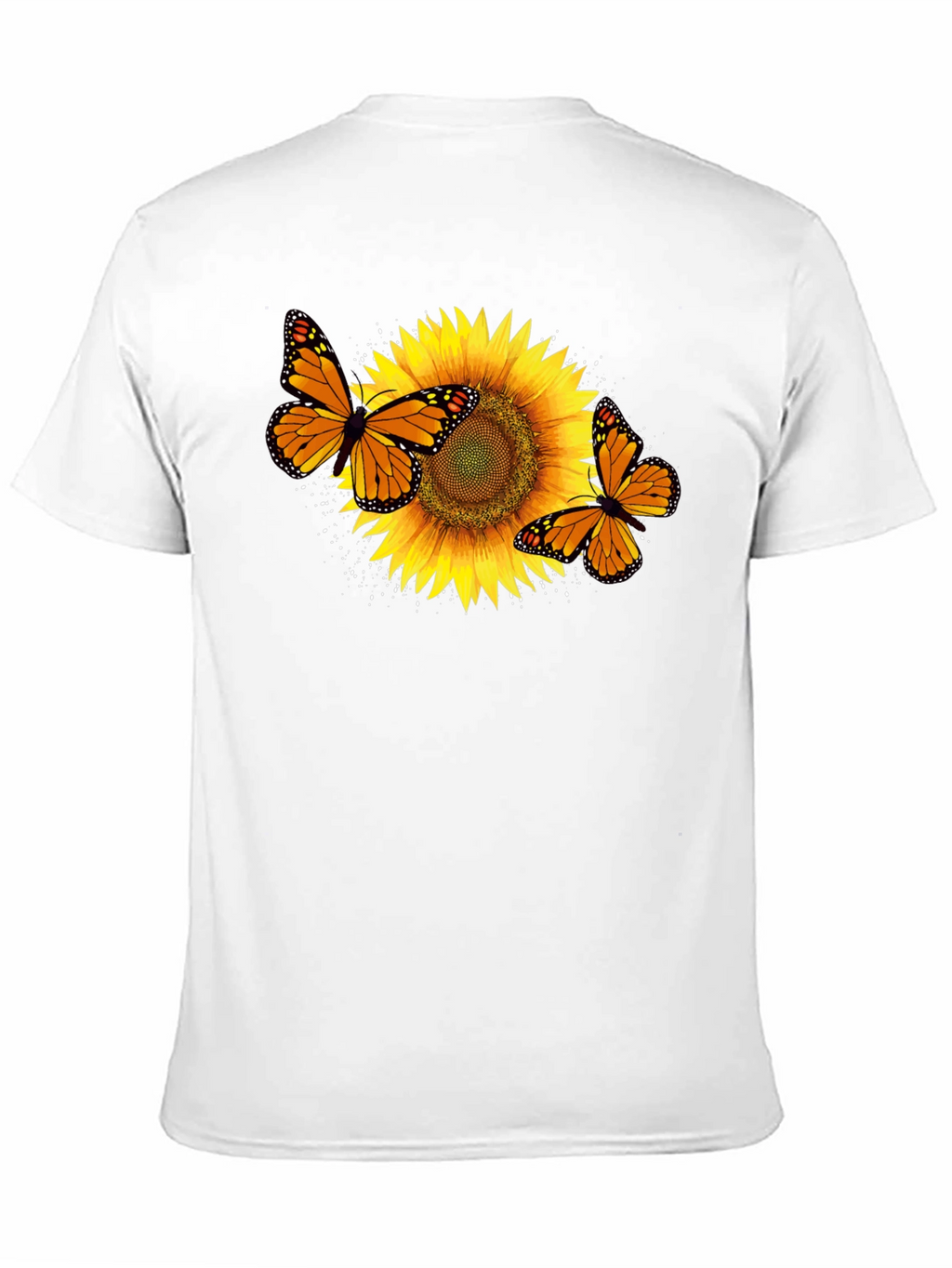 Sunflower & Butterfly Graphic Black T-Shirt