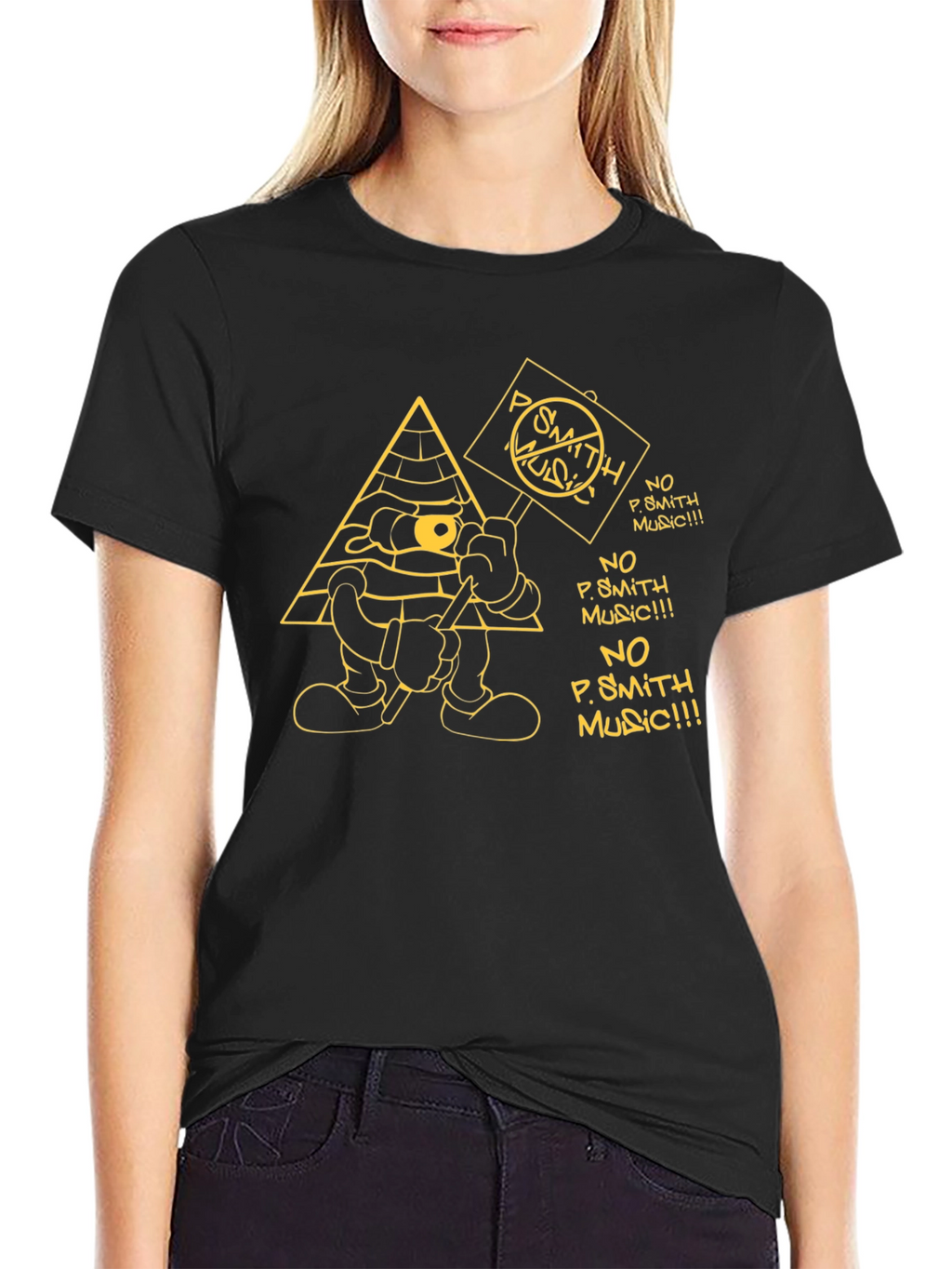No P. Smith Music Cartoon Graphic T-Shirt