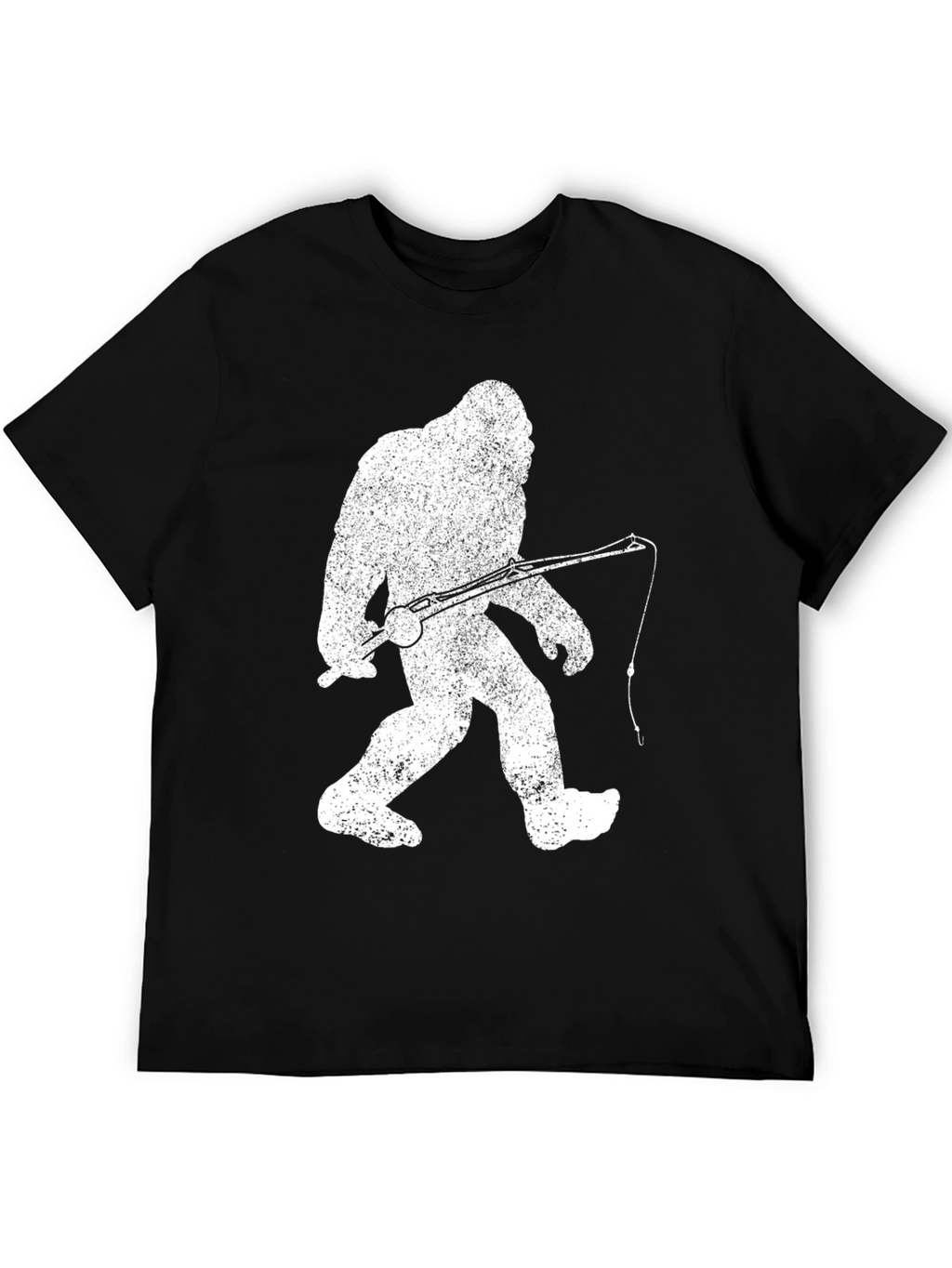 Bigfoot Fishing Graphic T-Shirt