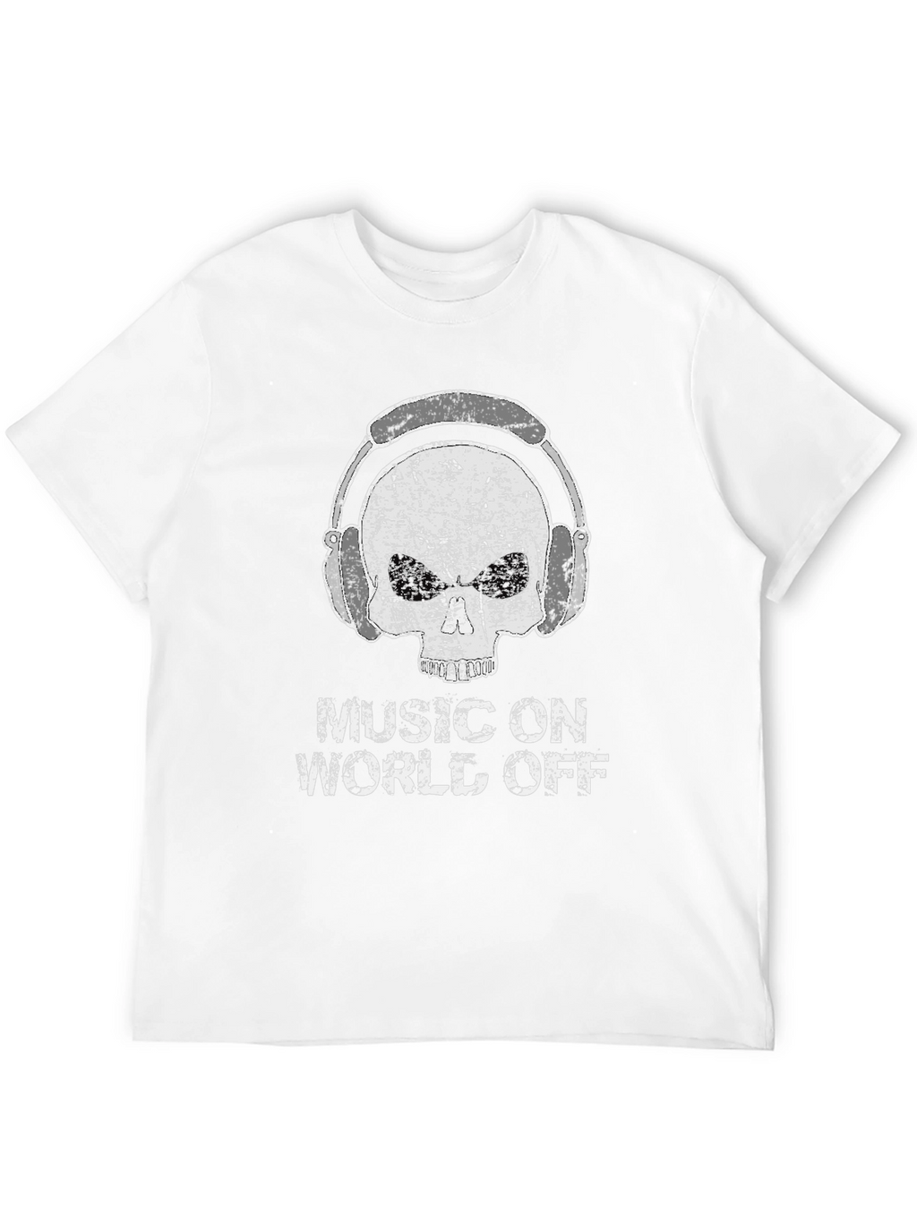 Music On World Off Skull Graphic Tee