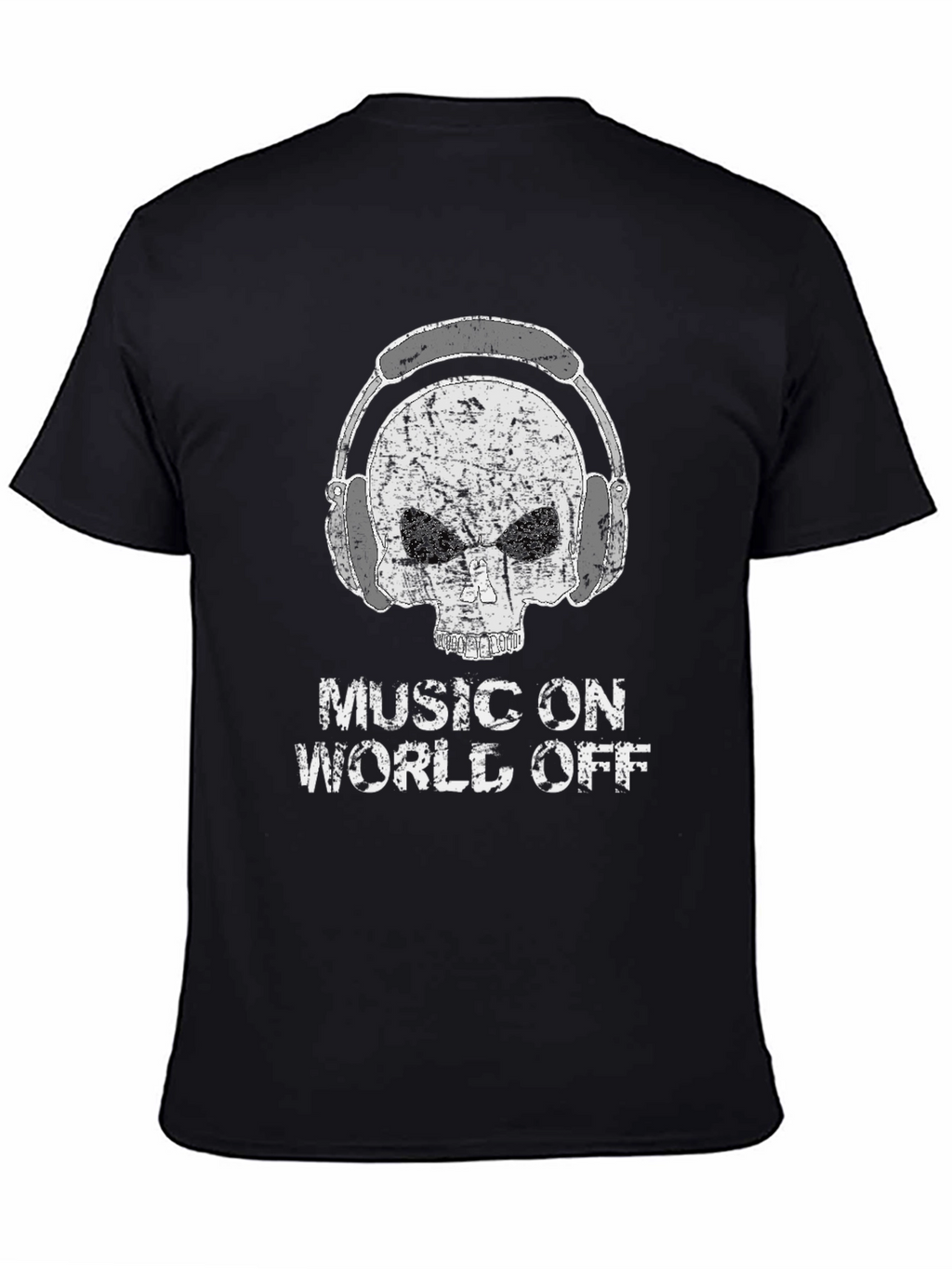Music On World Off Skull Graphic Tee