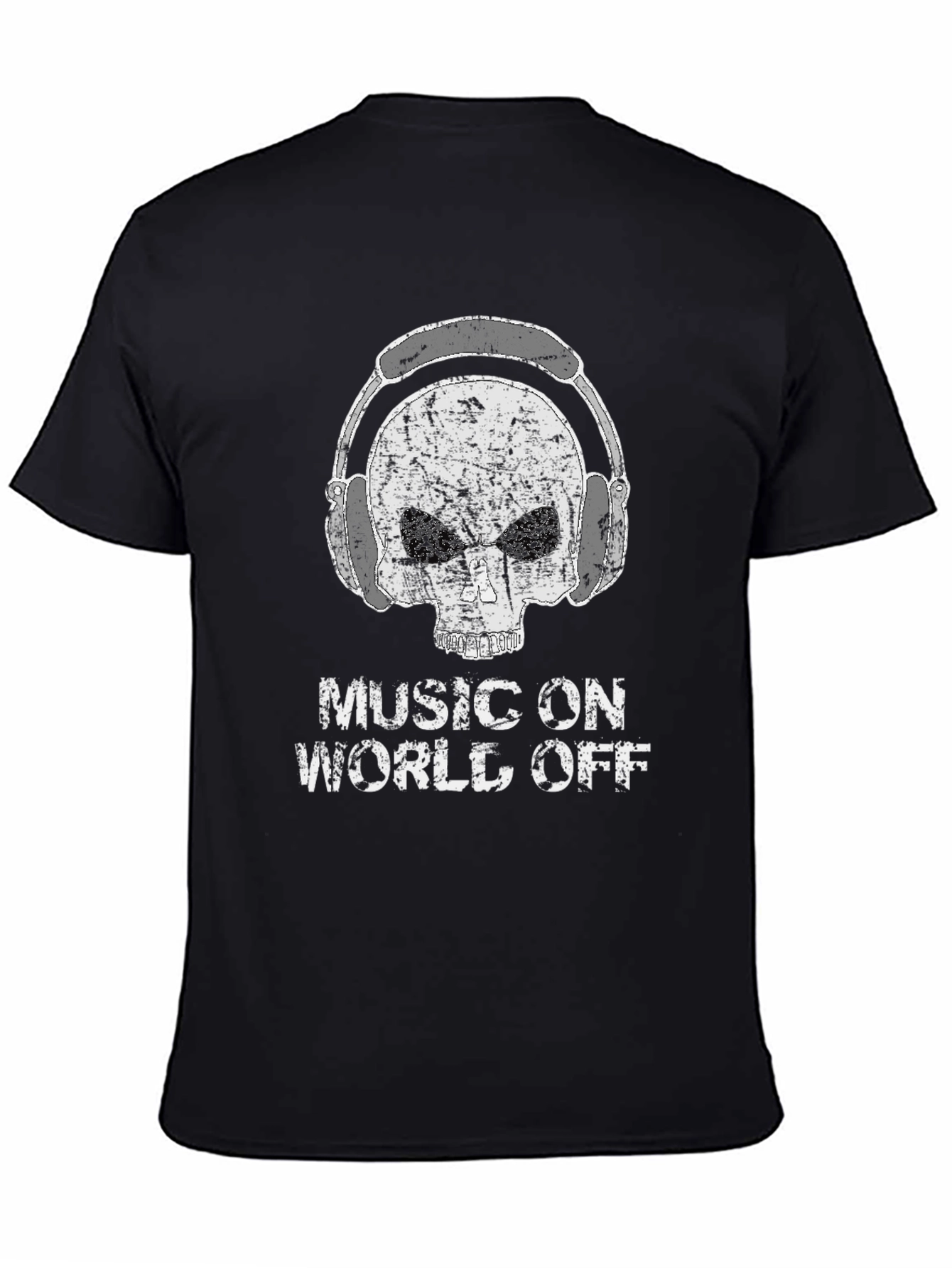 Music On World Off Skull Graphic Tee