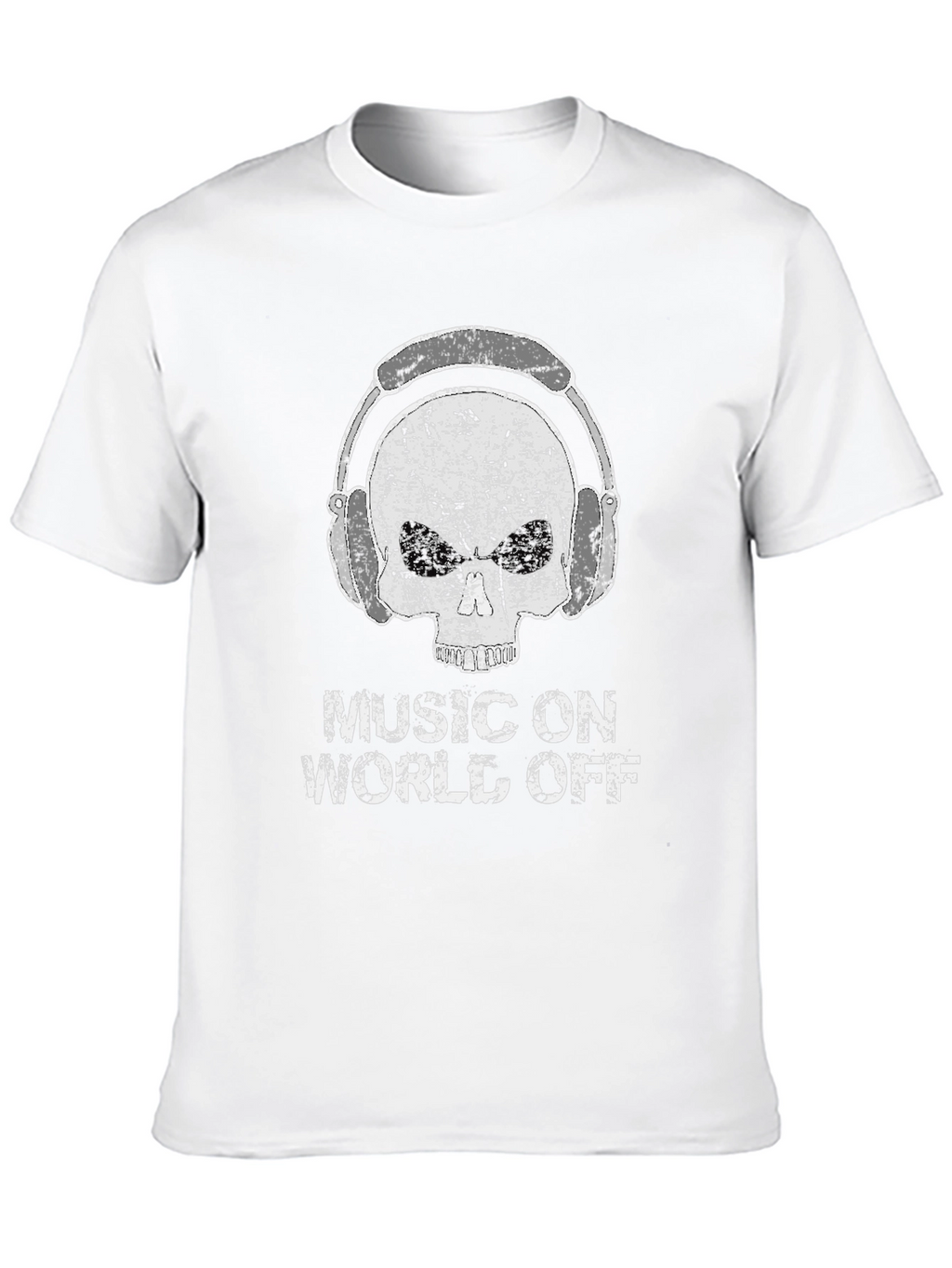 Music On World Off Skull Graphic Tee