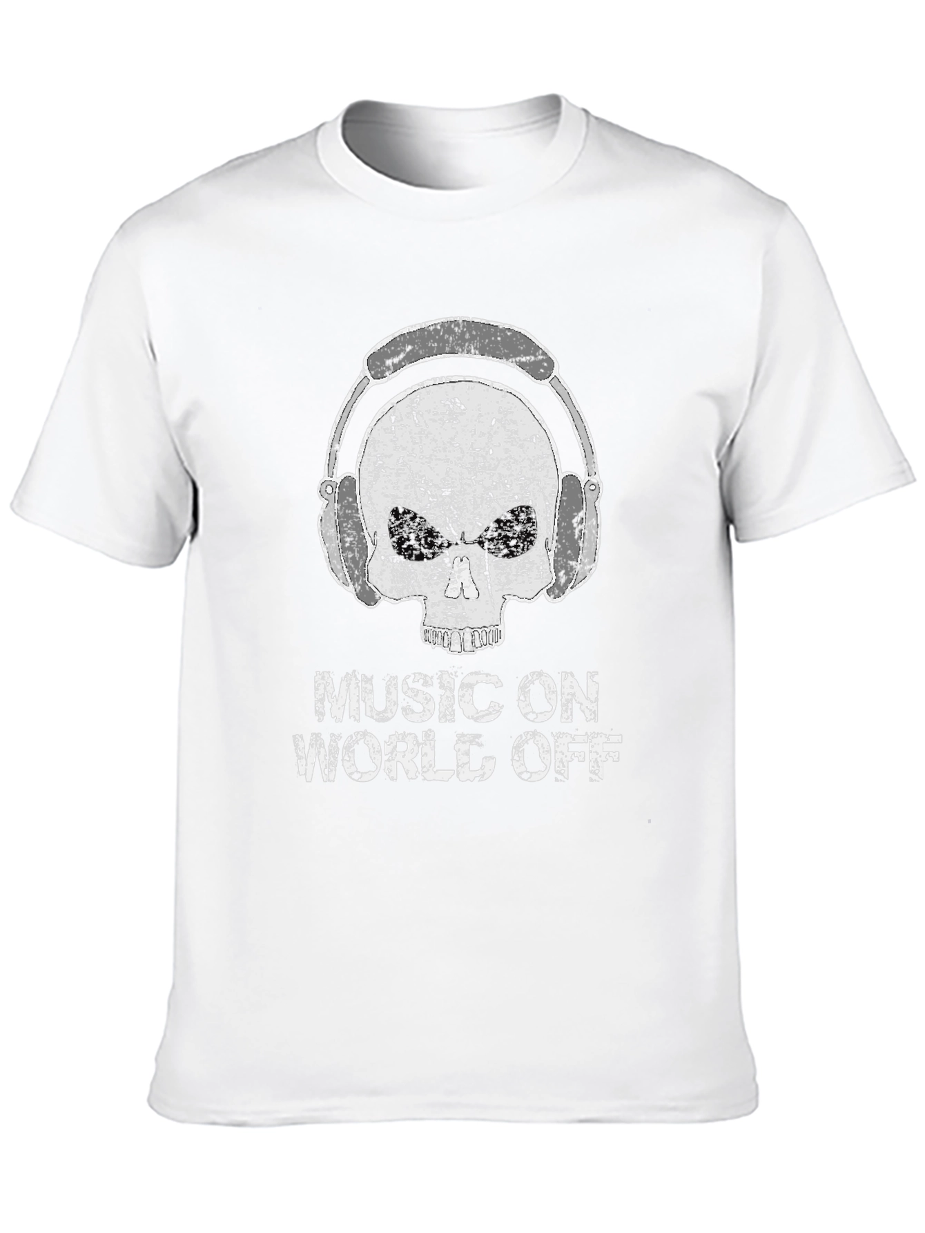 Music On World Off Skull Graphic Tee