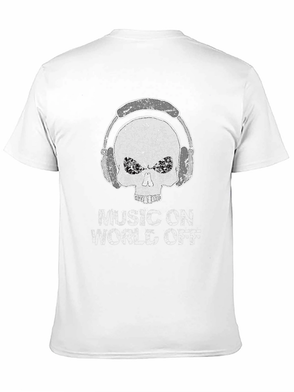 Music On World Off Skull Graphic Tee