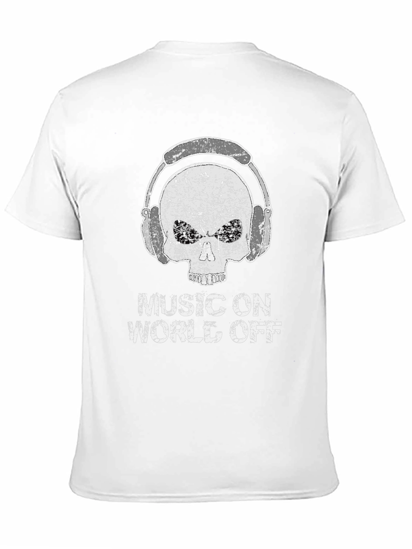 Music On World Off Skull Graphic Tee