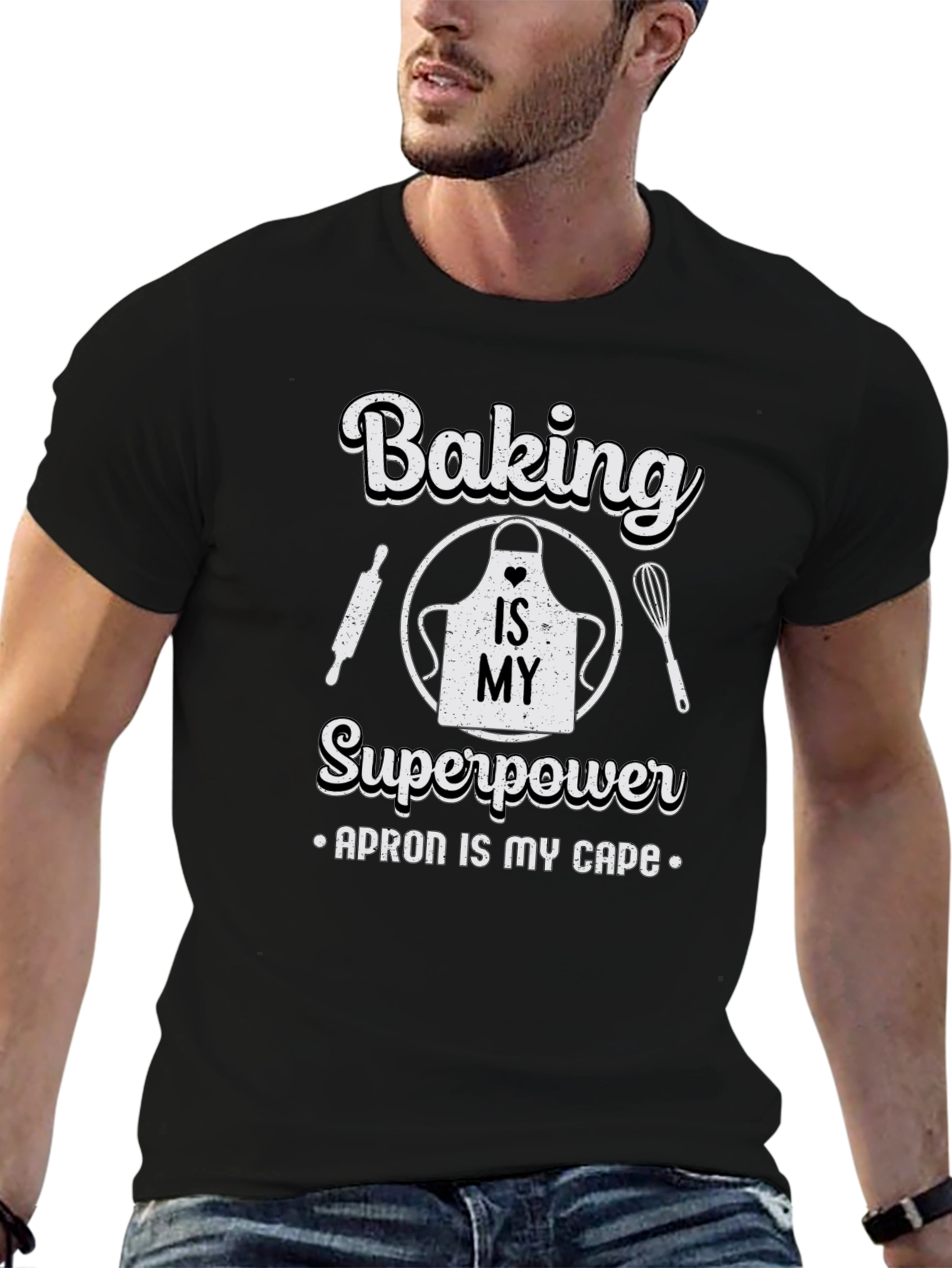 Baking is My Superpower Black T-Shirt