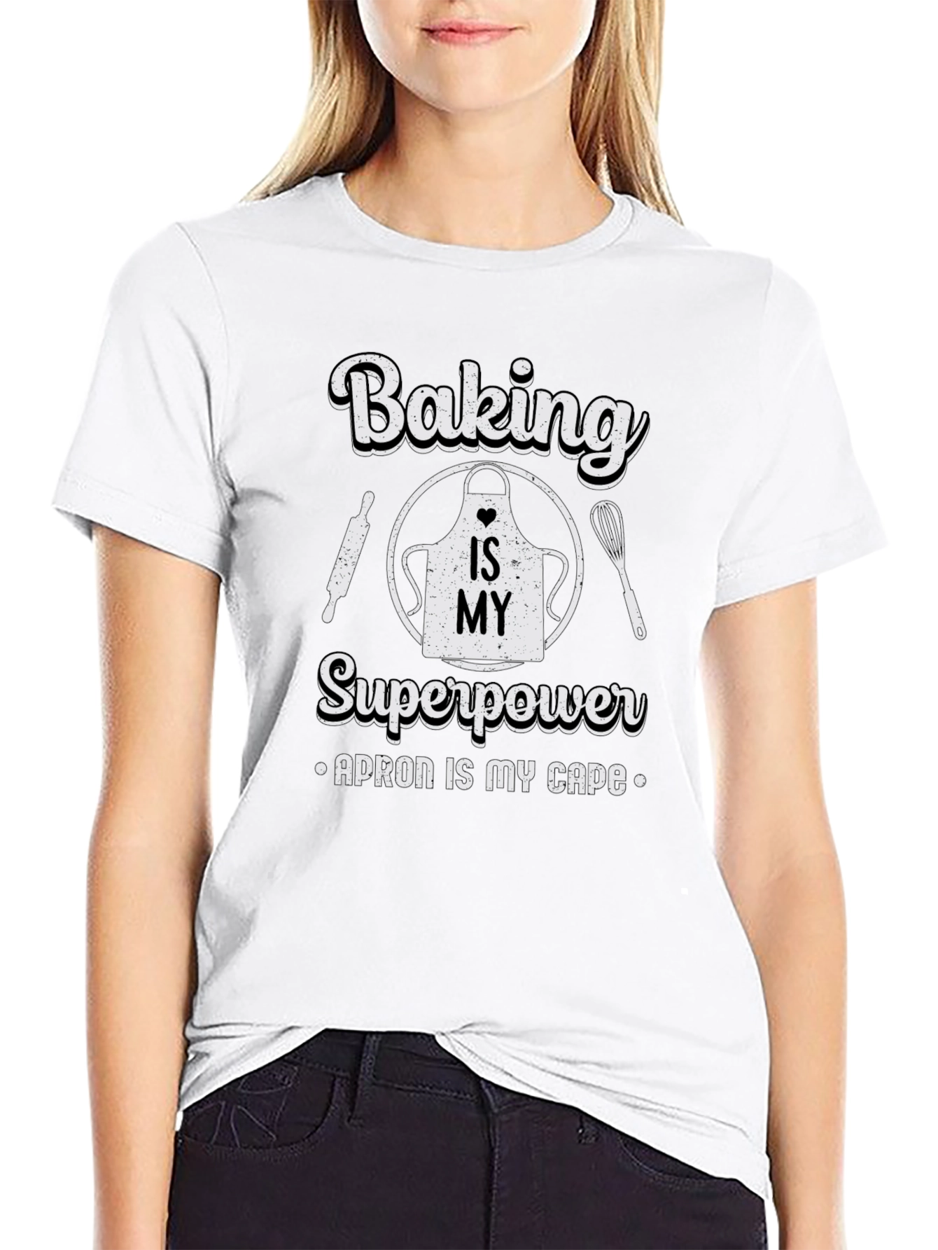 Baking is My Superpower Black T-Shirt