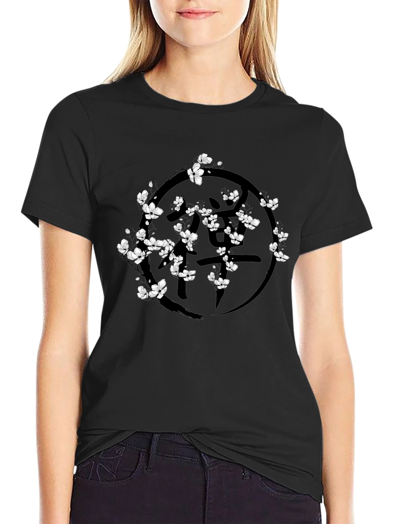Black Floral Graphic T-Shirt