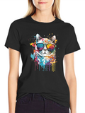 Cool Cat T-Shirt: Splash Art Kitten Tee