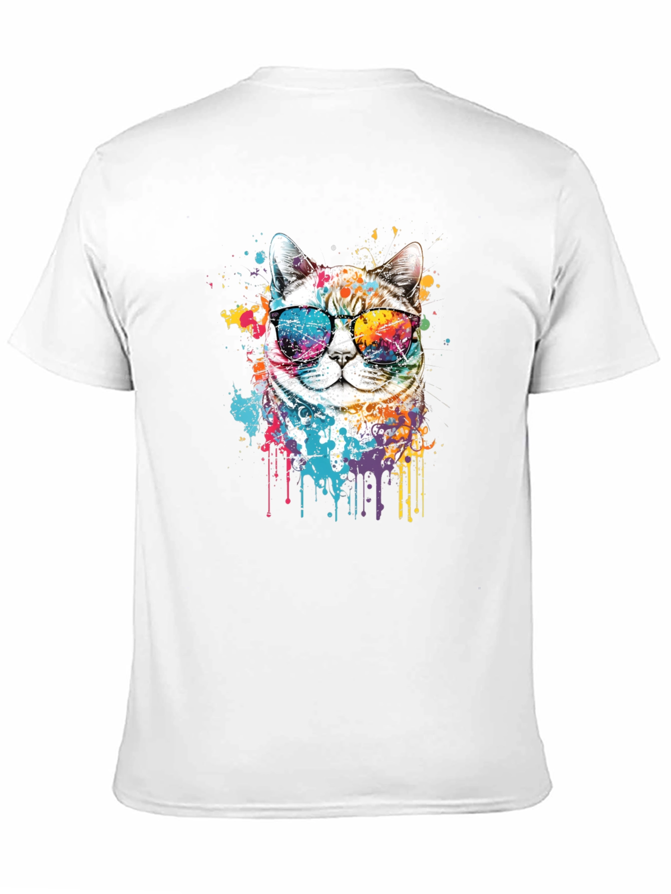 Cool Cat T-Shirt: Splash Art Kitten Tee