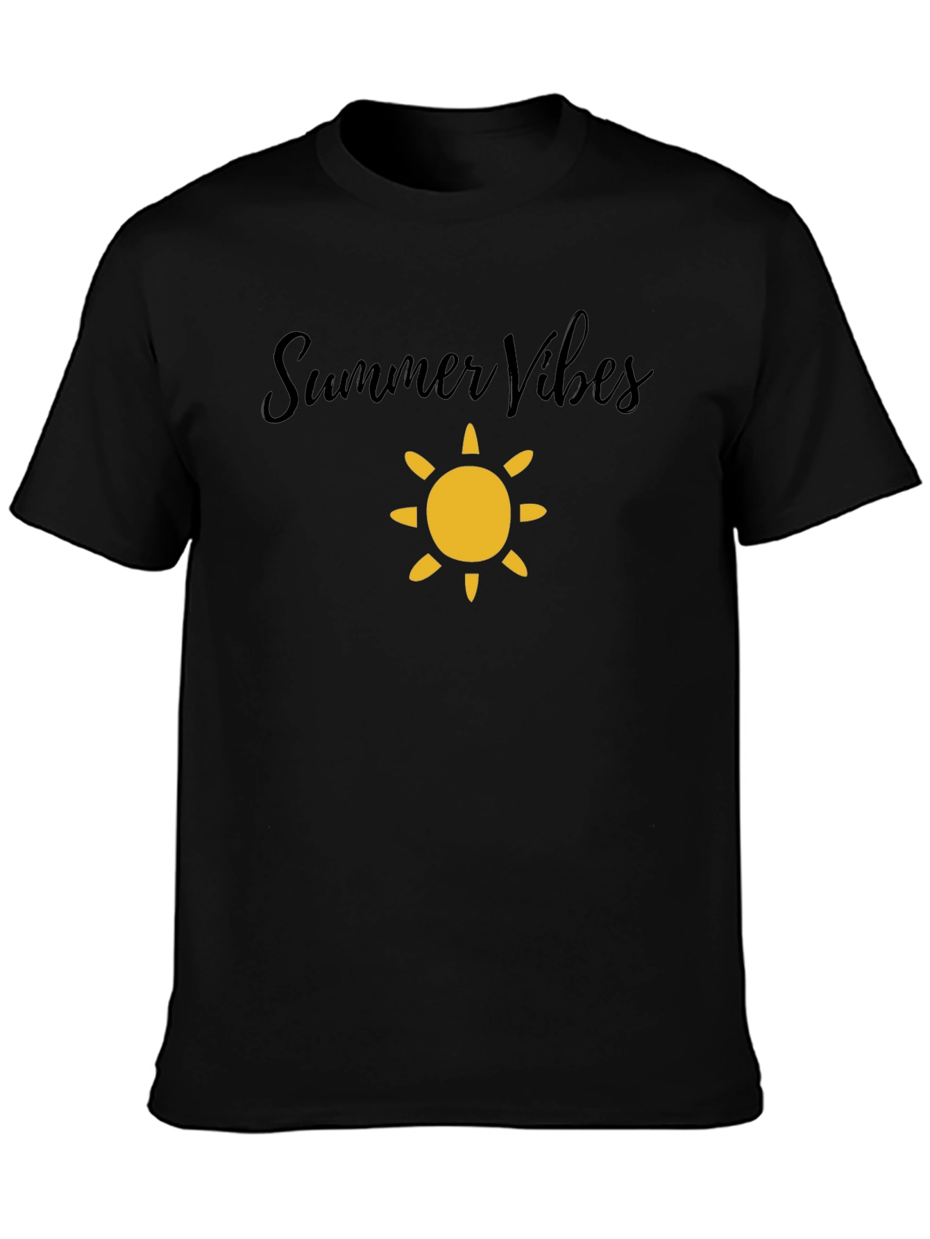 Summer Vibes Black T-Shirt - Mens Casual Wear