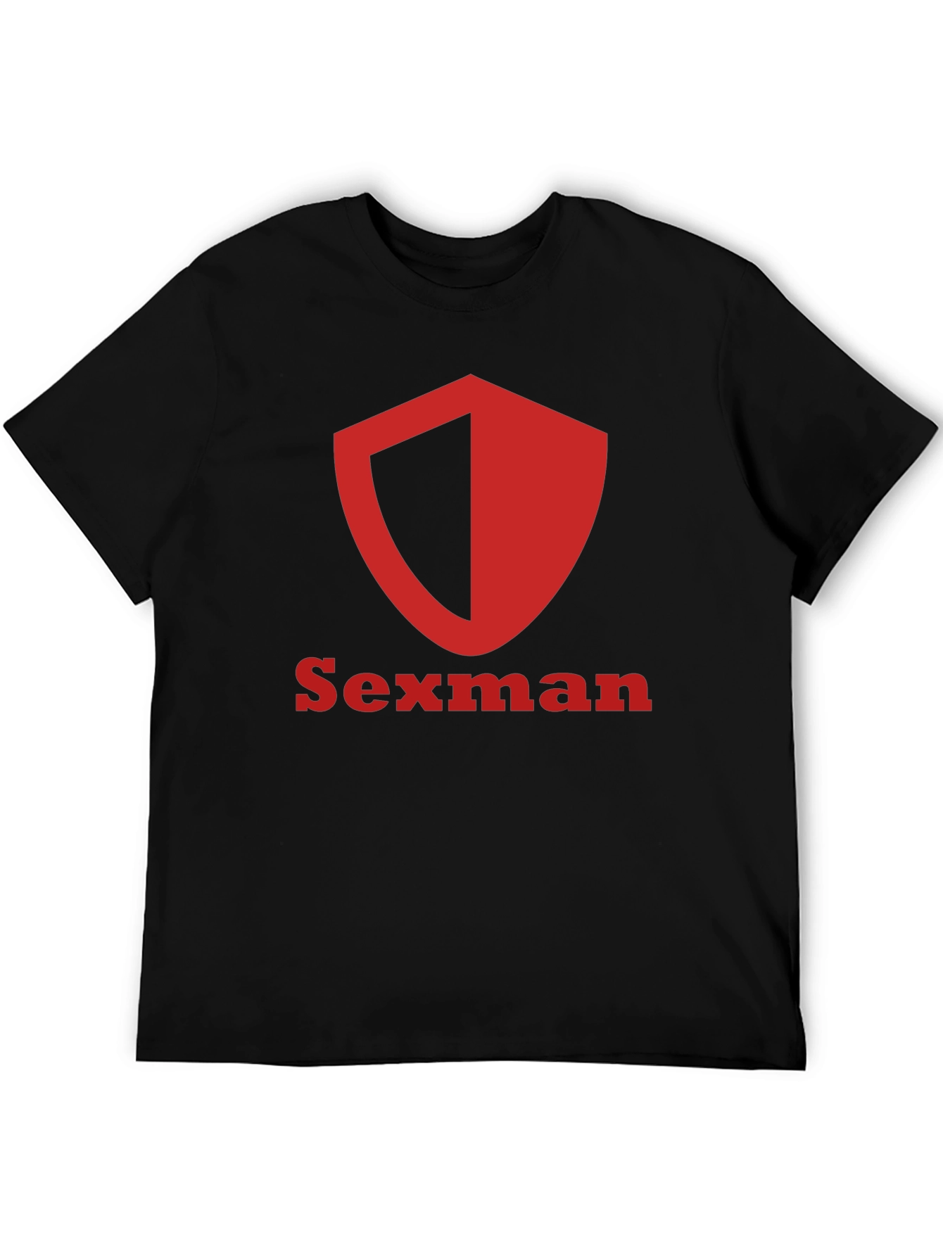 Sexman Graphic T-Shirt - Bold Red Shield Logo Tee