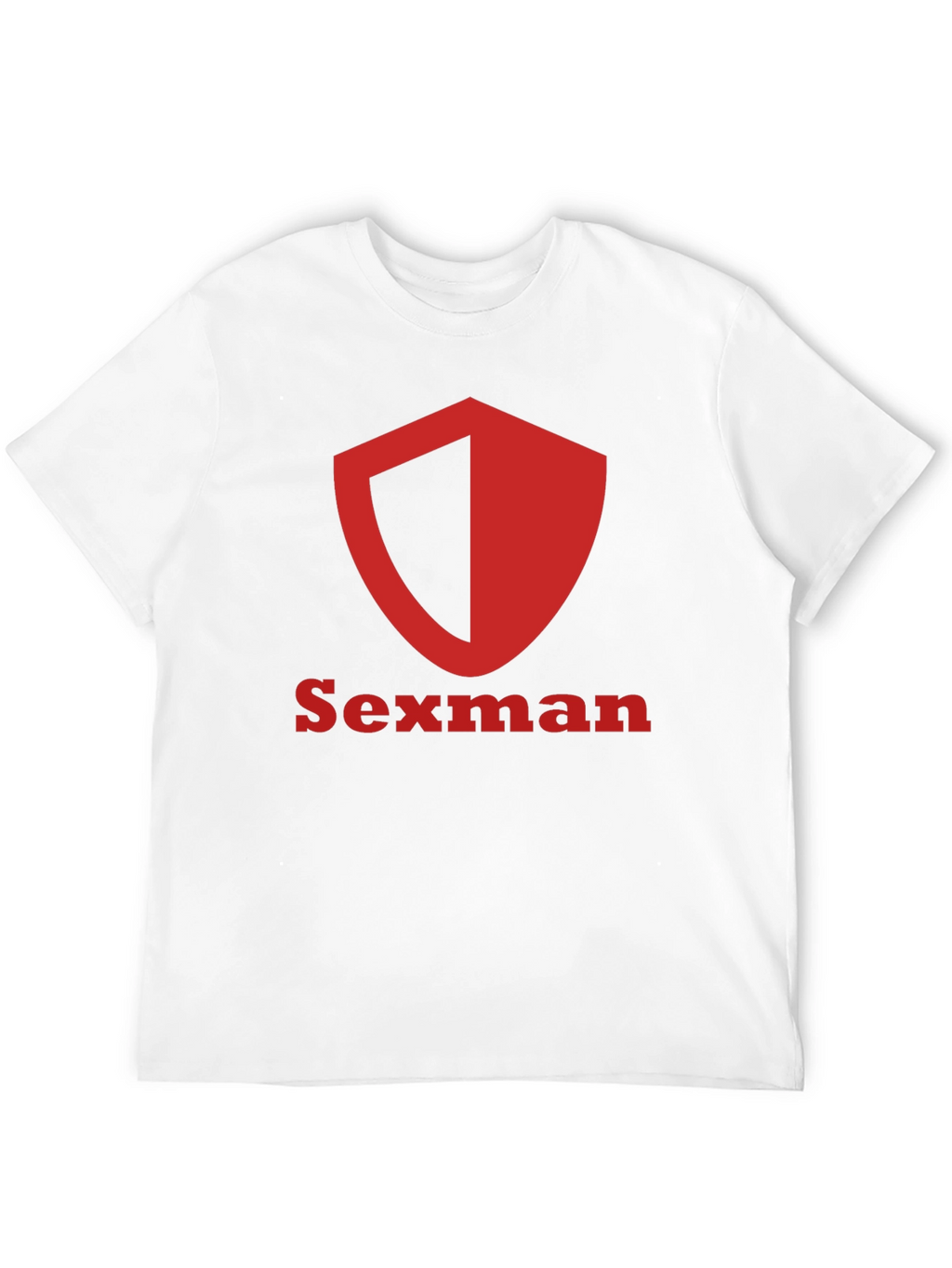 Sexman Graphic T-Shirt - Bold Red Shield Logo Tee