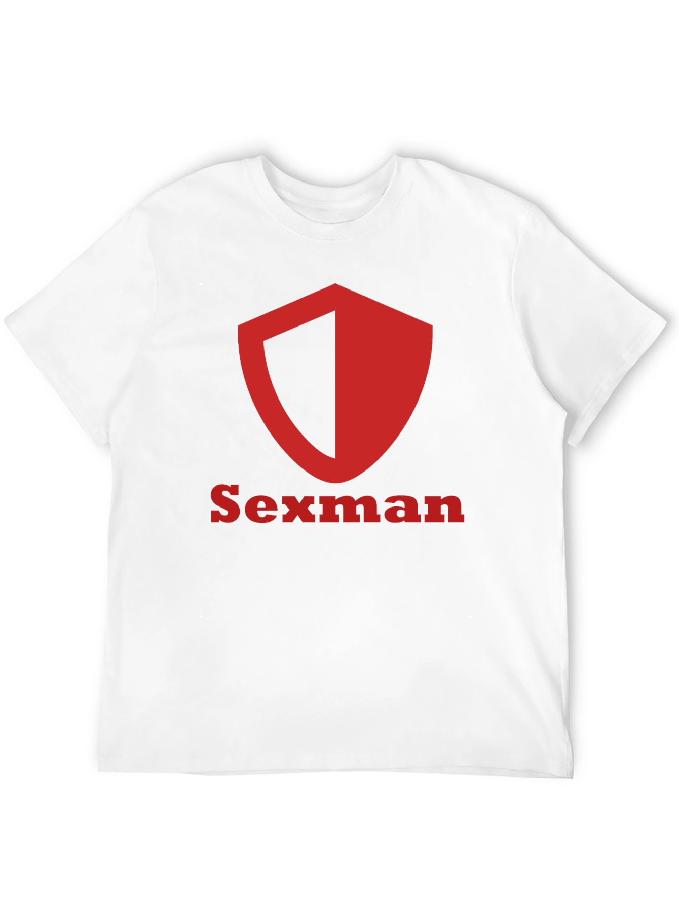 Sexman Graphic T-Shirt - Bold Red Shield Logo Tee