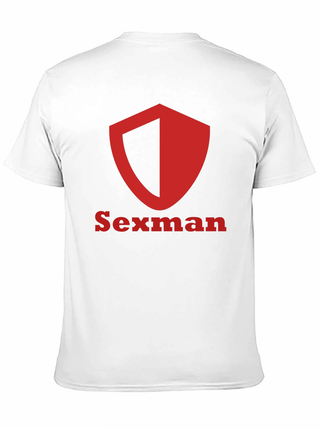 Sexman Graphic T-Shirt - Bold Red Shield Logo Tee