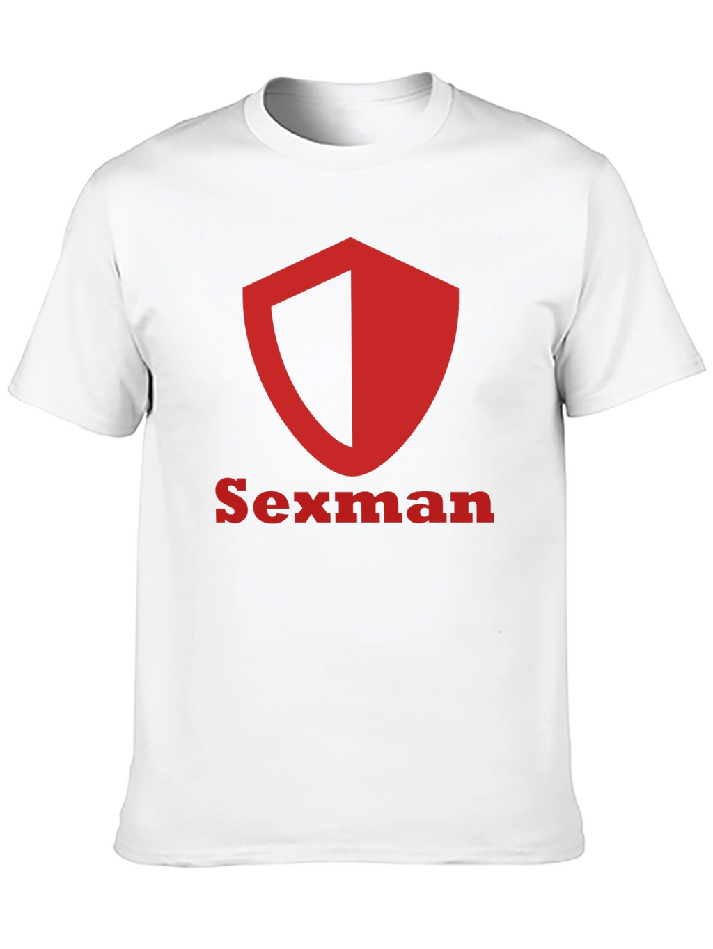 Sexman Graphic T-Shirt - Bold Red Shield Logo Tee
