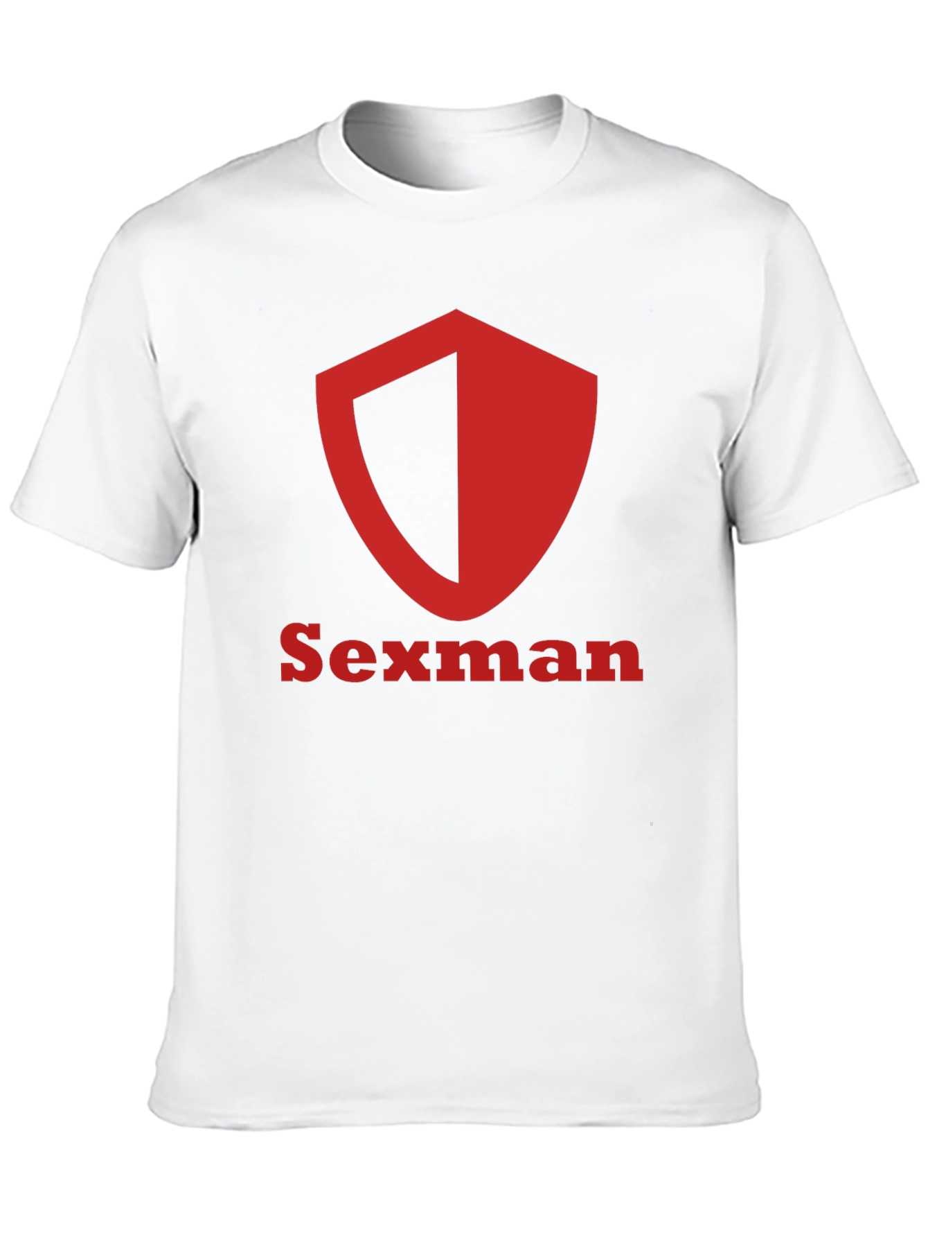 Sexman Graphic T-Shirt - Bold Red Shield Logo Tee