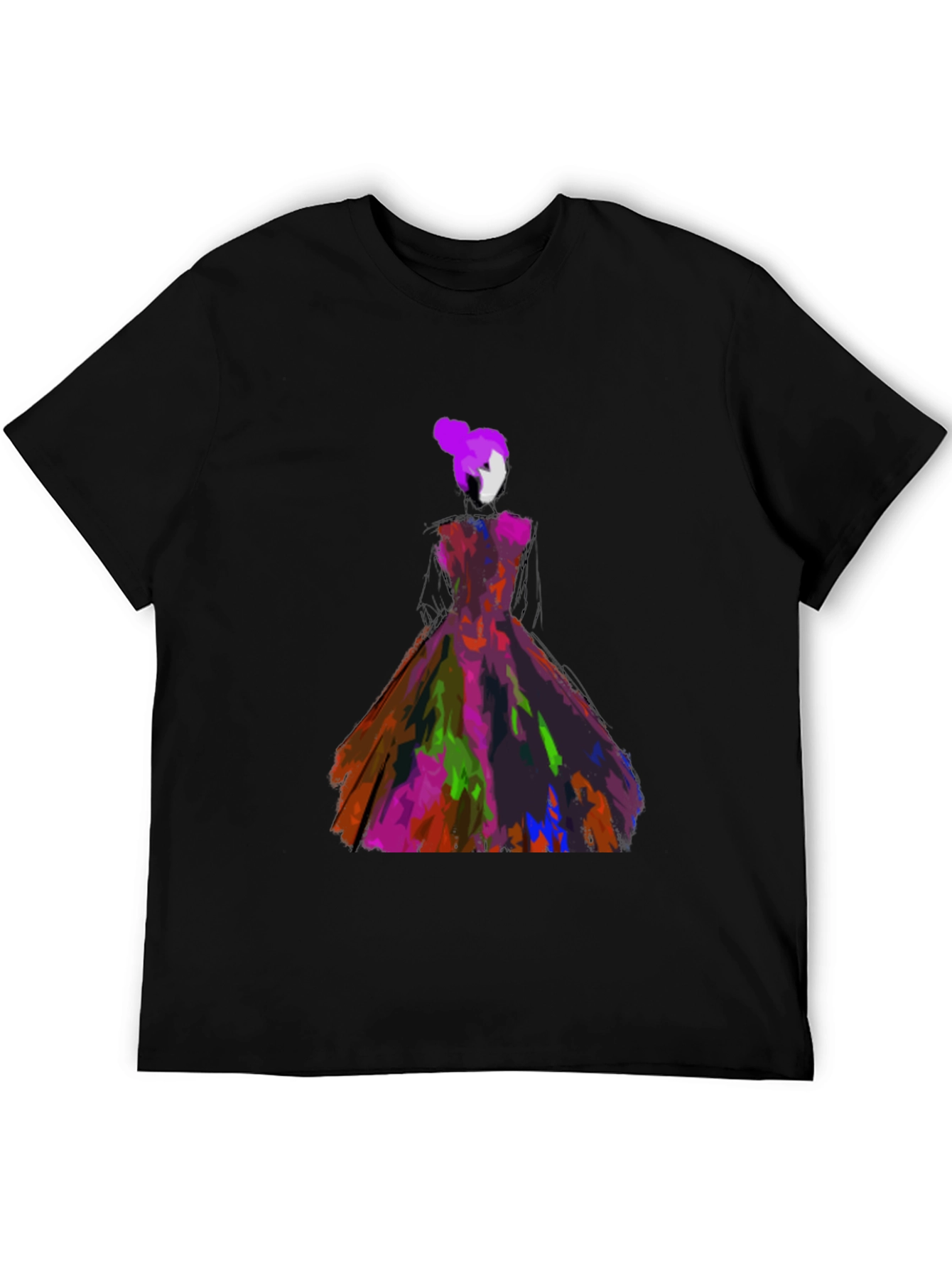 Abstract Dress Graphic Tee - Artistic Style