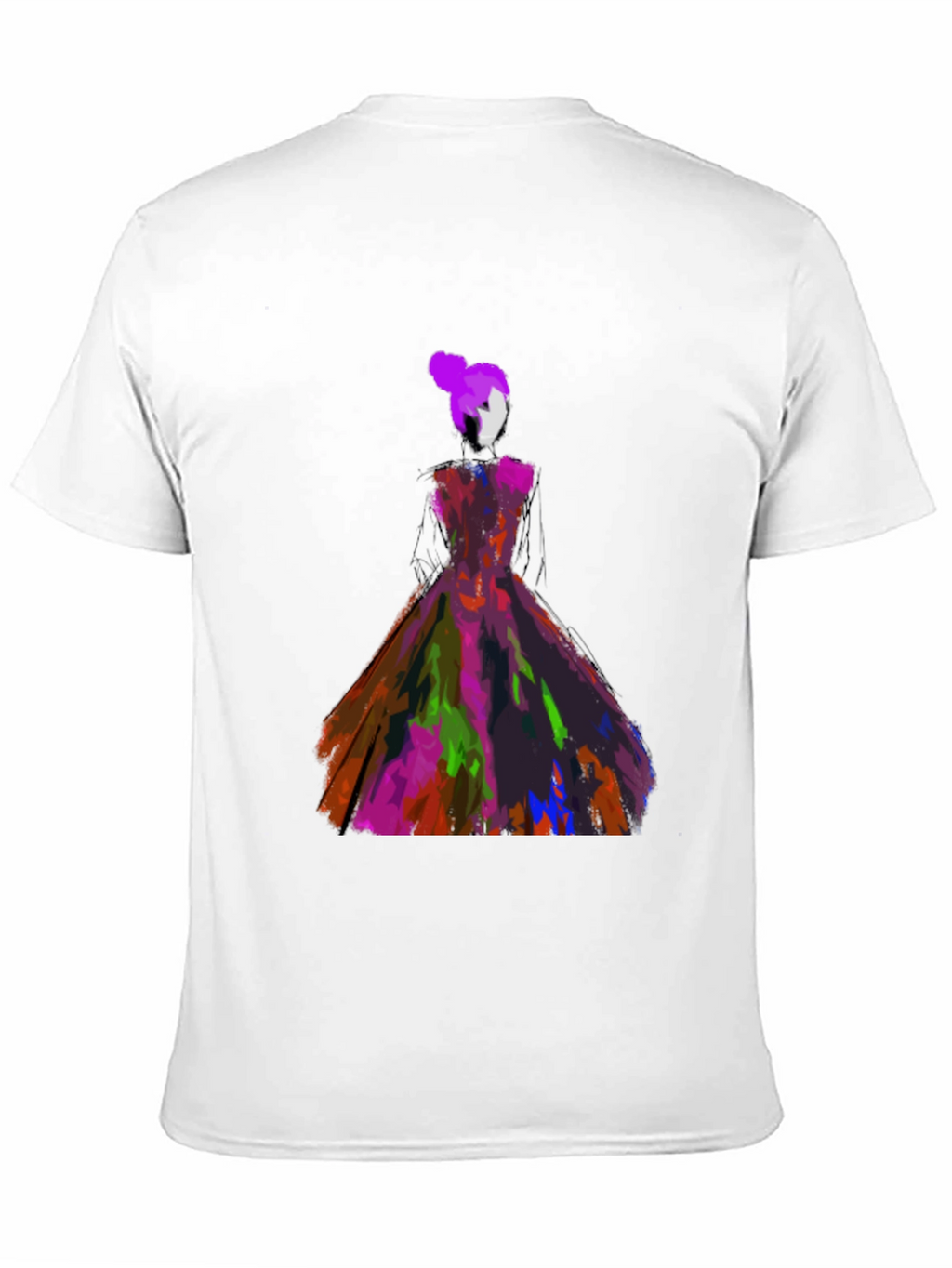 Abstract Dress Graphic Tee - Artistic Style