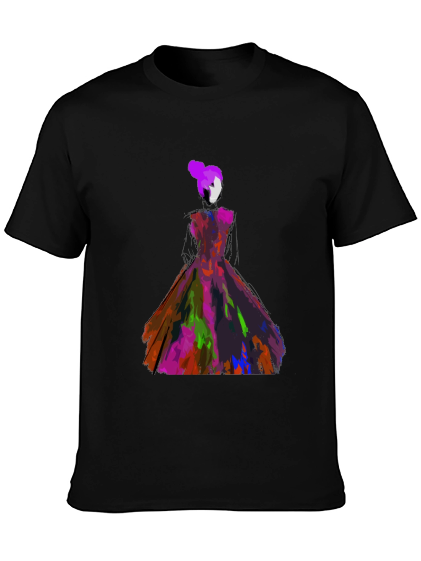 Abstract Dress Graphic Tee - Artistic Style