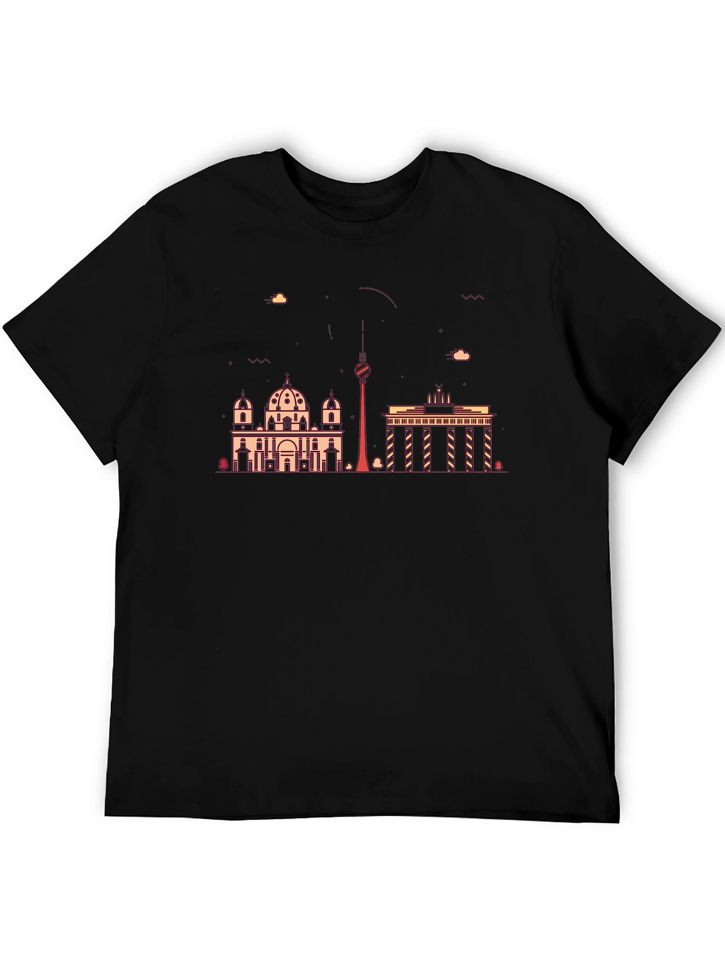 Berlin Skyline Black Graphic Tee