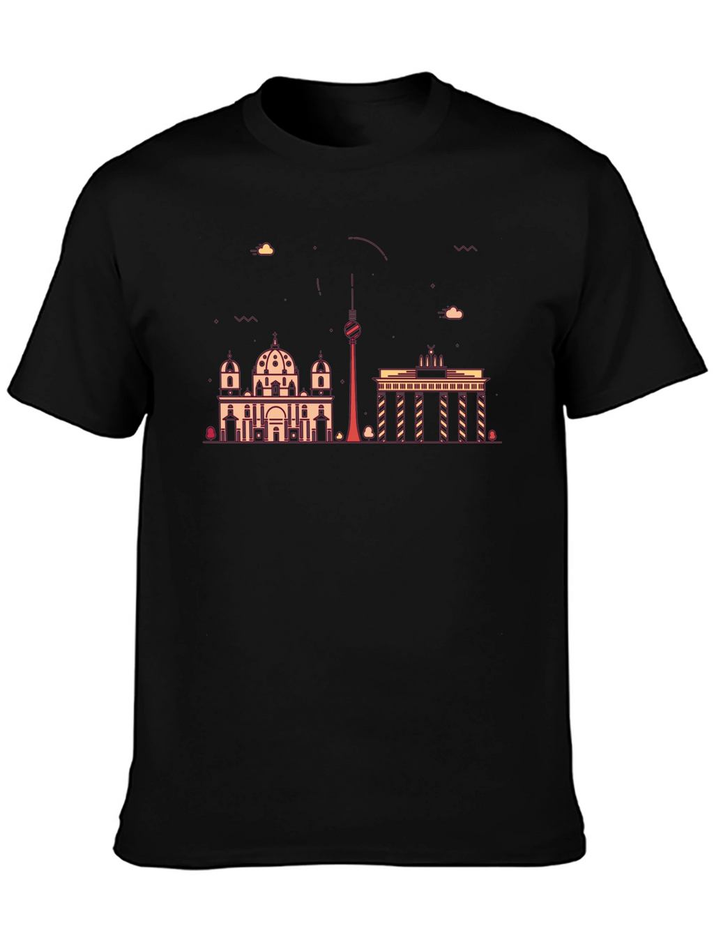 Berlin Skyline Black Graphic Tee