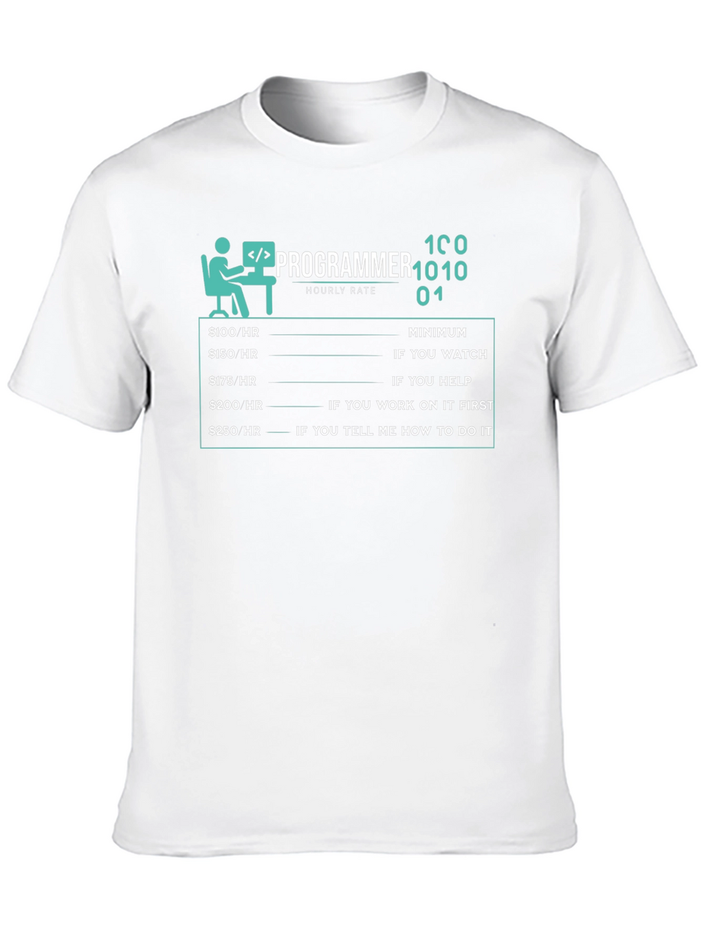 Programmer Hourly Rate Funny Black T-Shirt