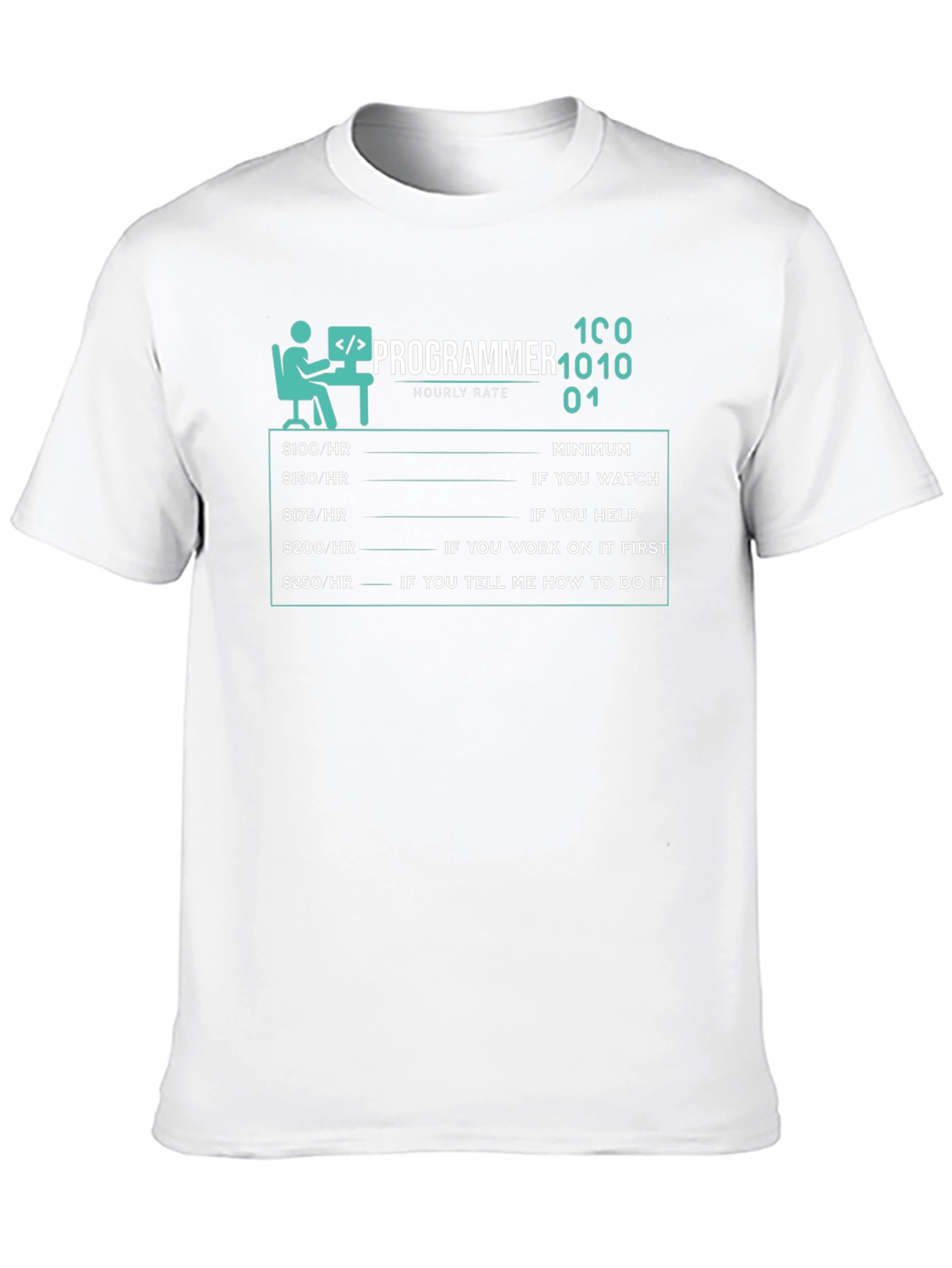 Programmer Hourly Rate Funny Black T-Shirt