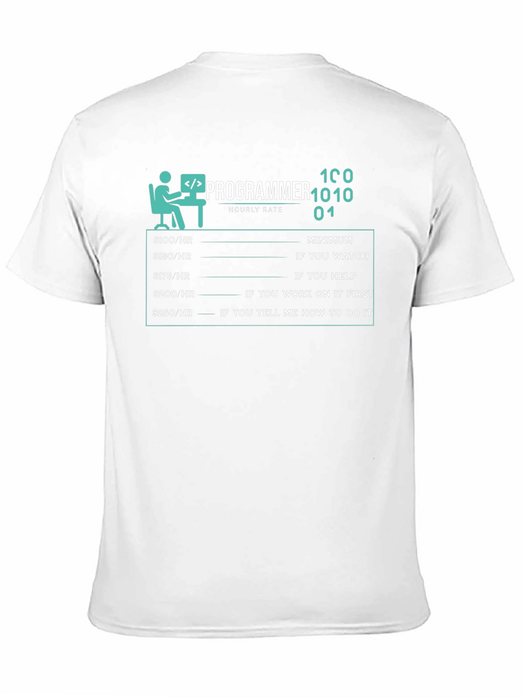 Programmer Hourly Rate Funny Black T-Shirt