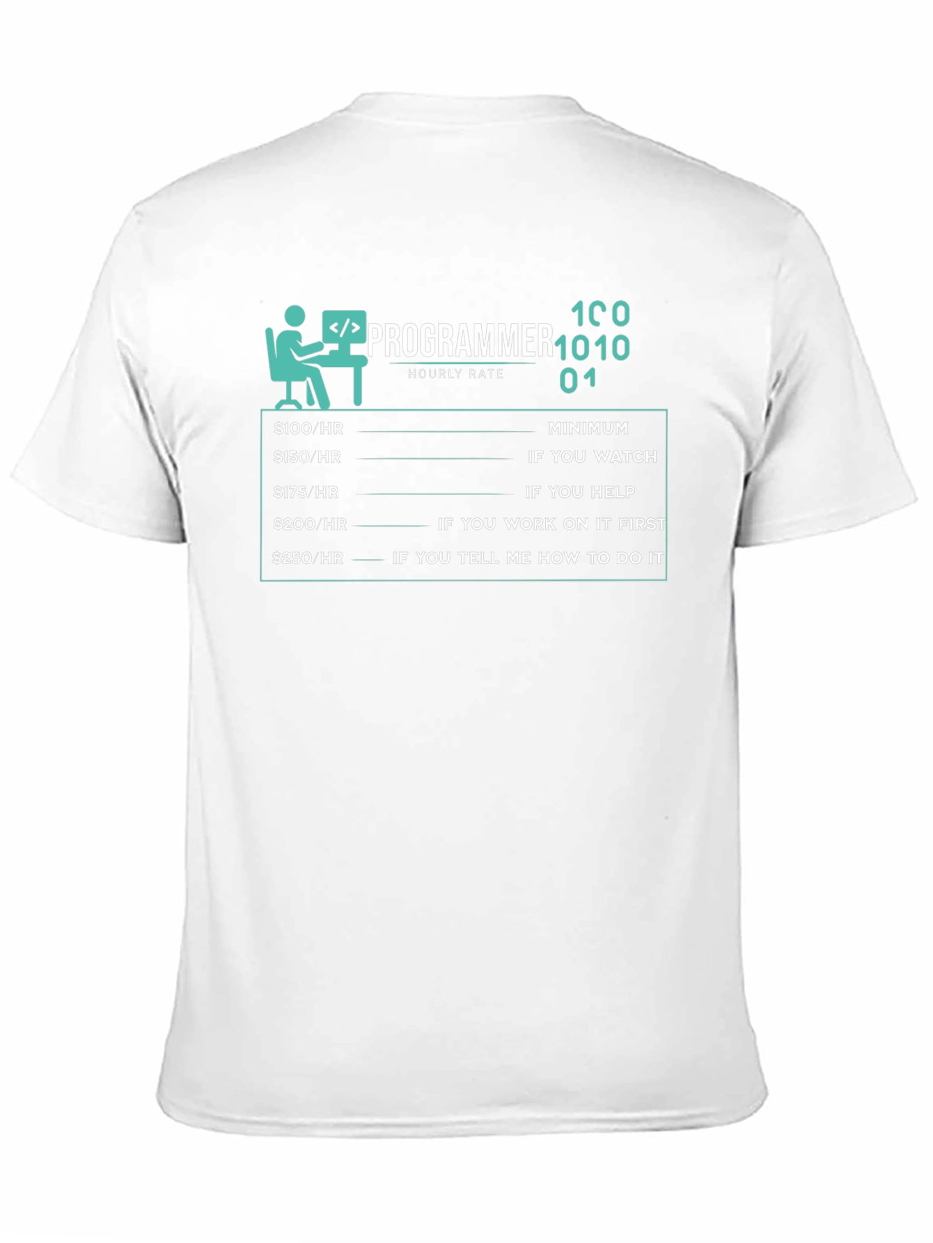Programmer Hourly Rate Funny Black T-Shirt