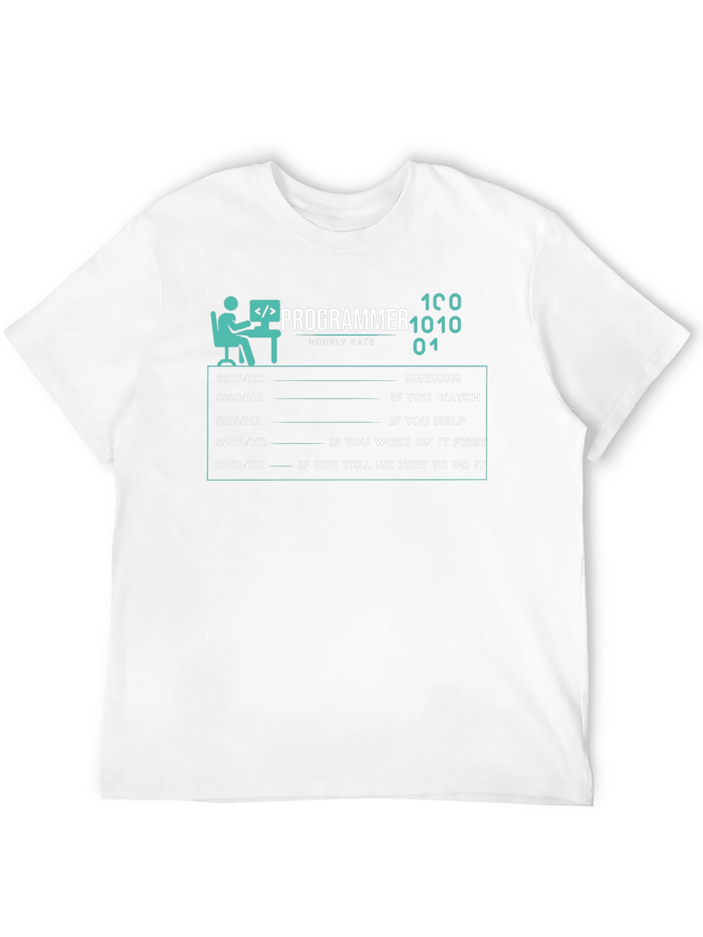 Programmer Hourly Rate Funny Black T-Shirt
