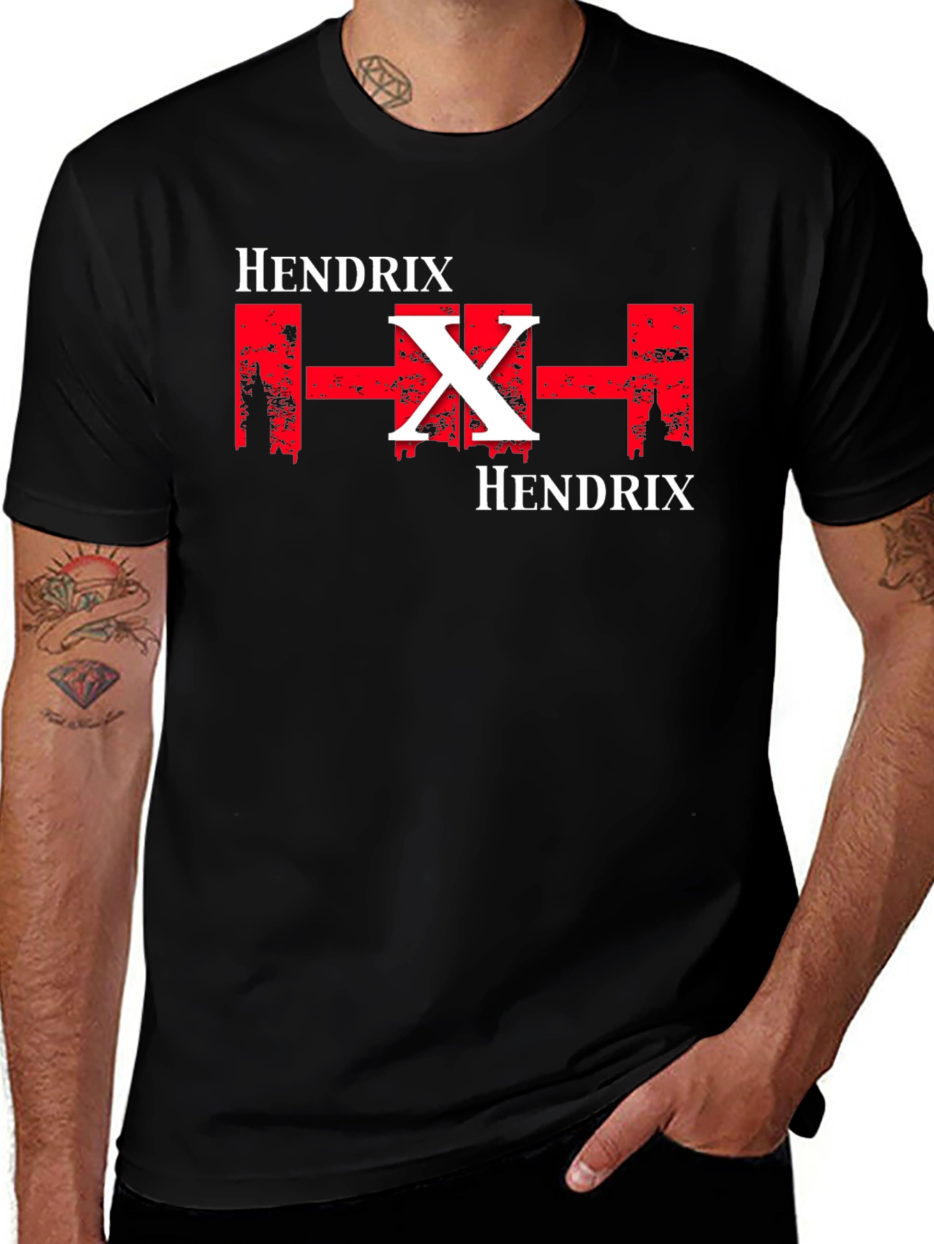 Hendrix Graphic Print Black T-Shirt
