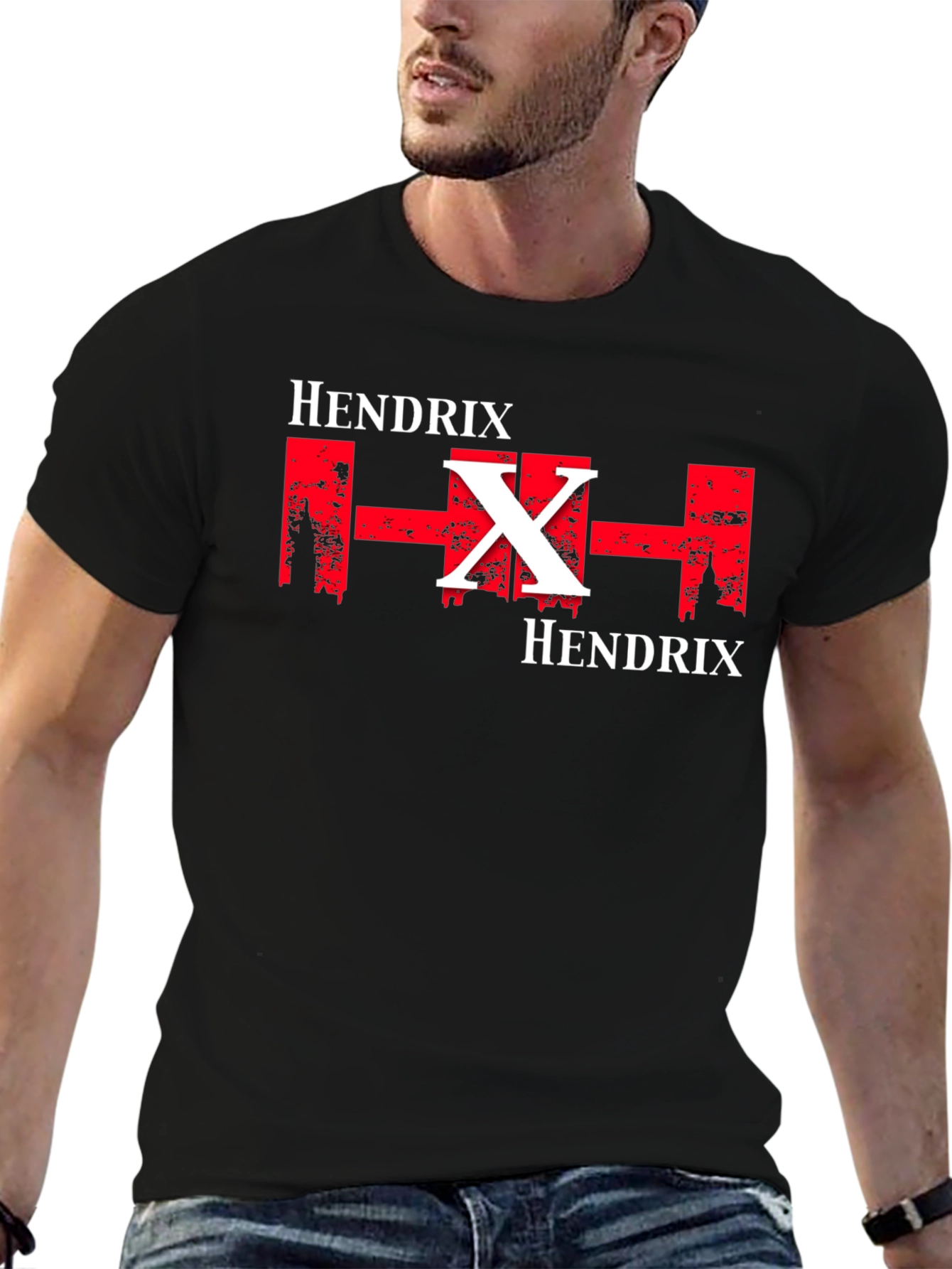 Hendrix Graphic Print Black T-Shirt