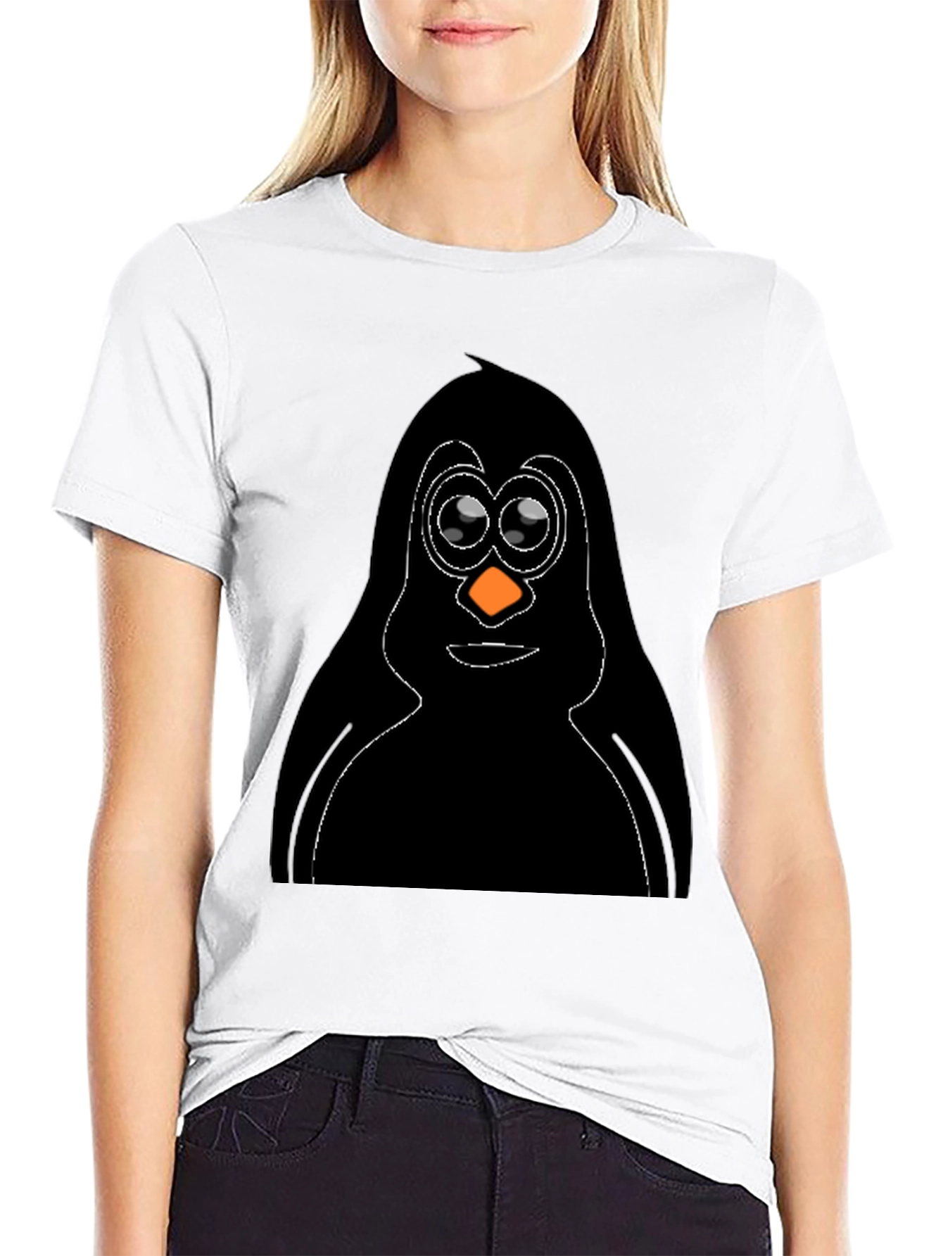 Penguin Graphic Tee - Black Cotton T-Shirt