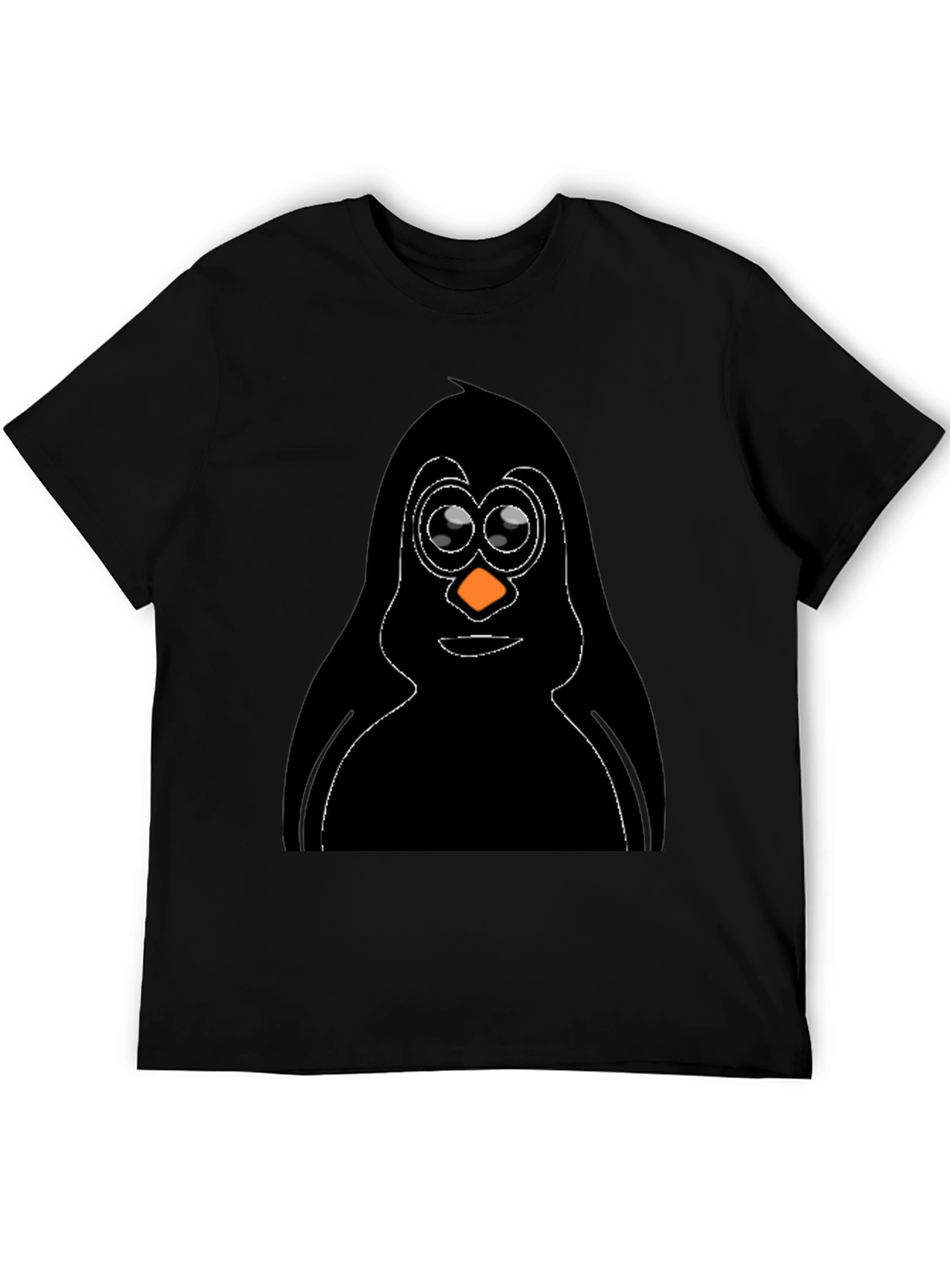 Penguin Graphic Tee - Black Cotton T-Shirt