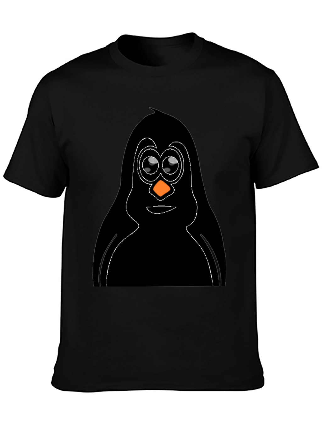 Penguin Graphic Tee - Black Cotton T-Shirt