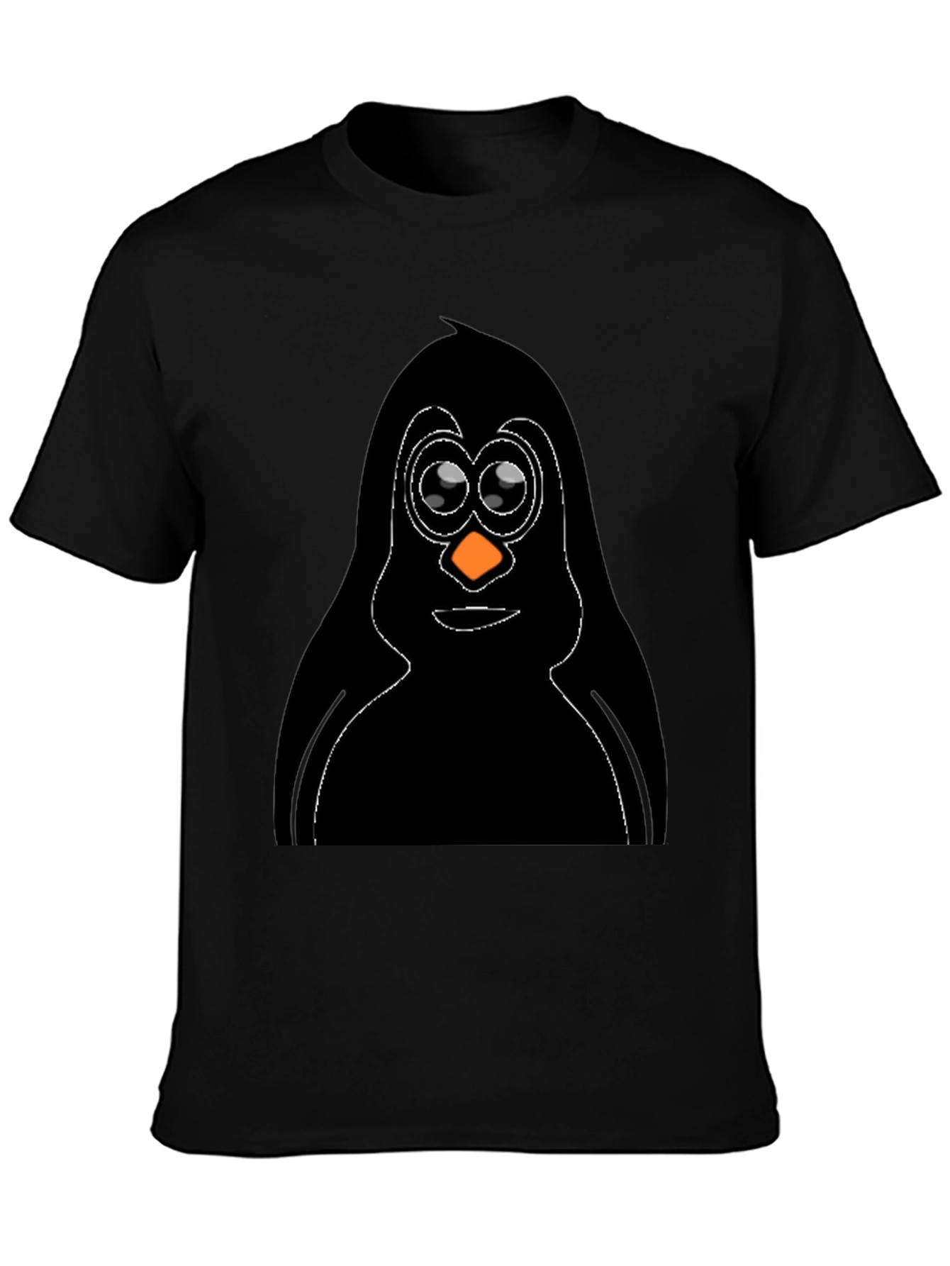 Penguin Graphic Tee - Black Cotton T-Shirt