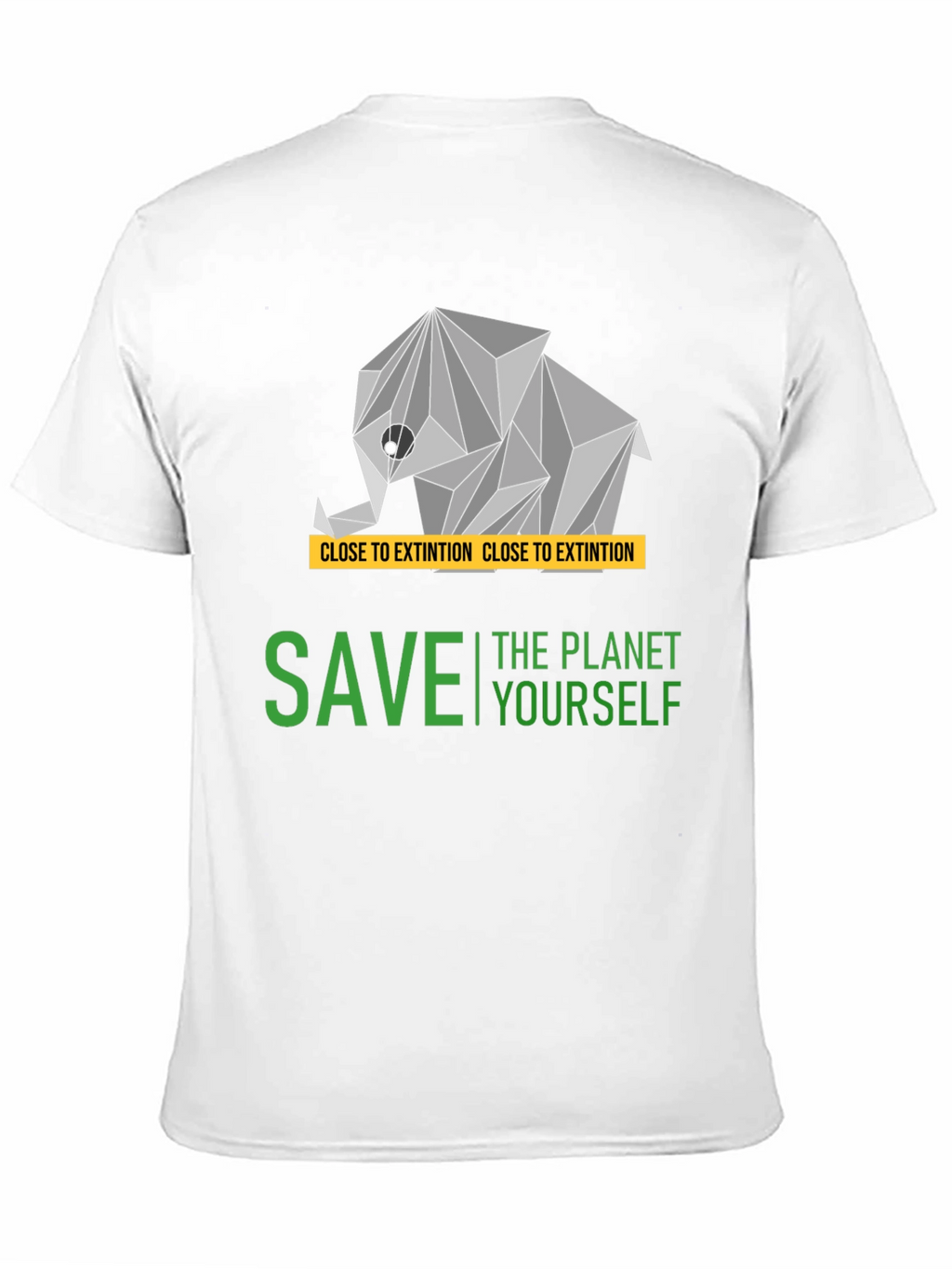 Save the Planet T-Shirt - Geometric Elephant Design
