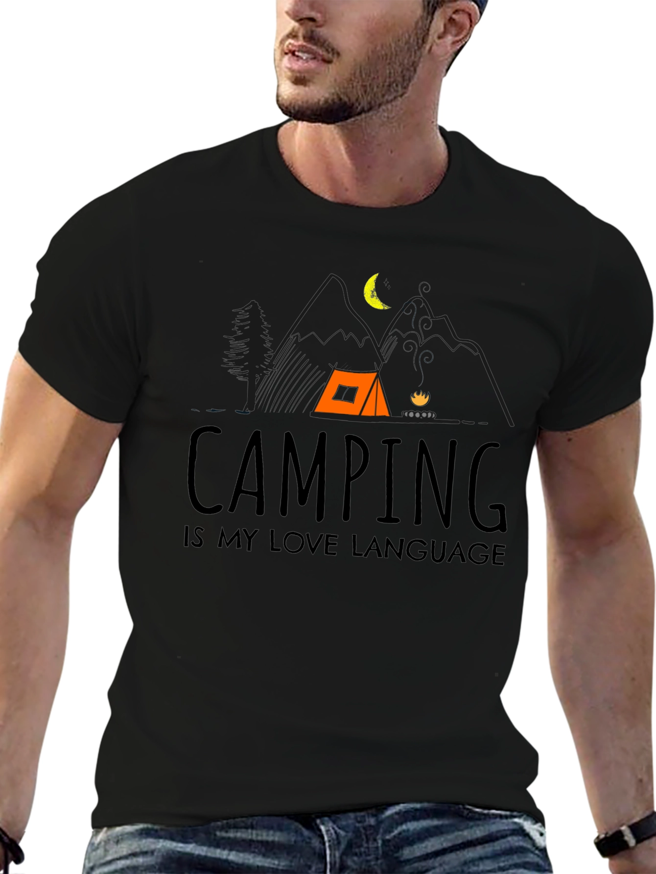 Camping is My Love Language Black Tee