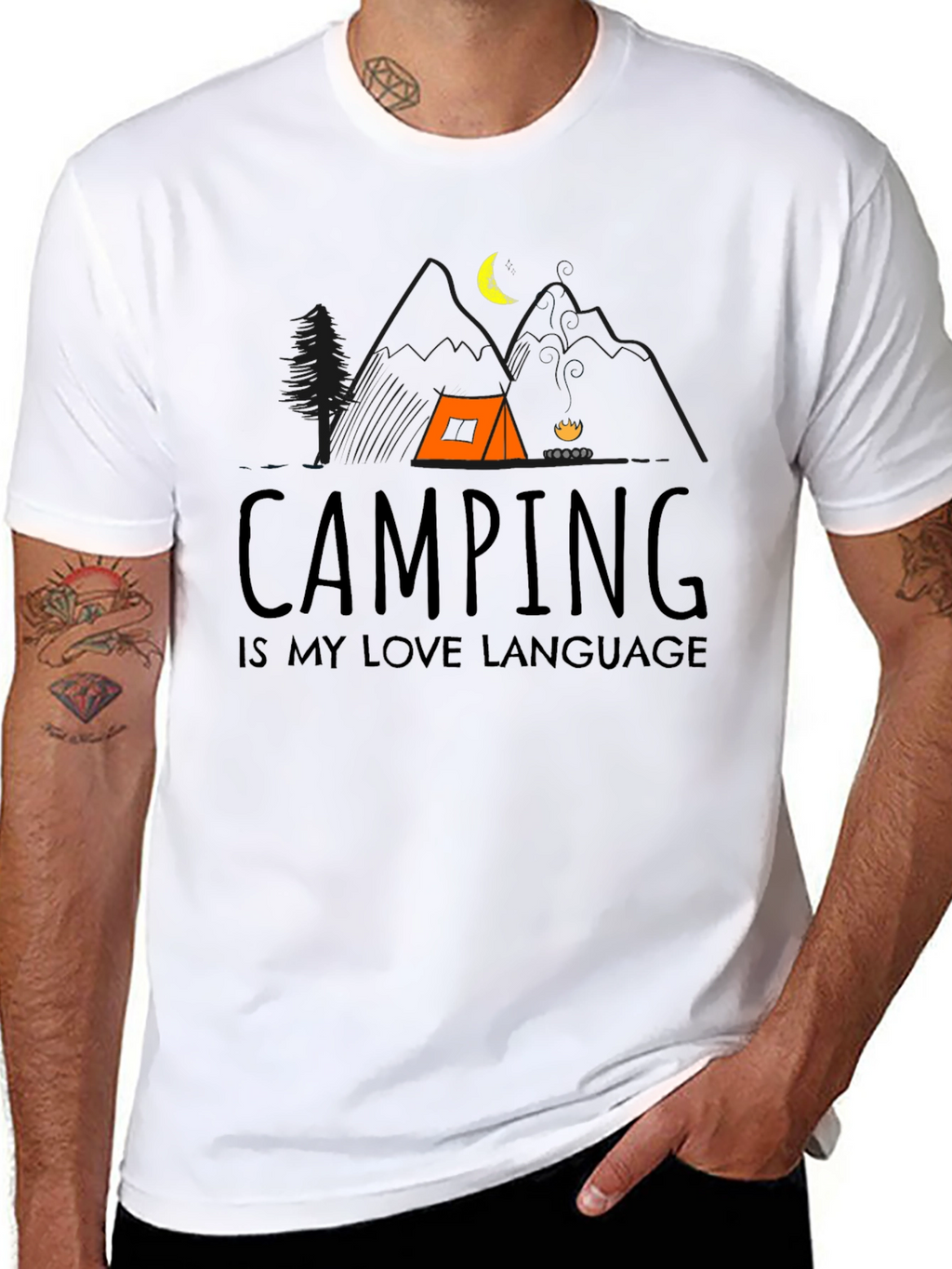 Camping is My Love Language Black Tee