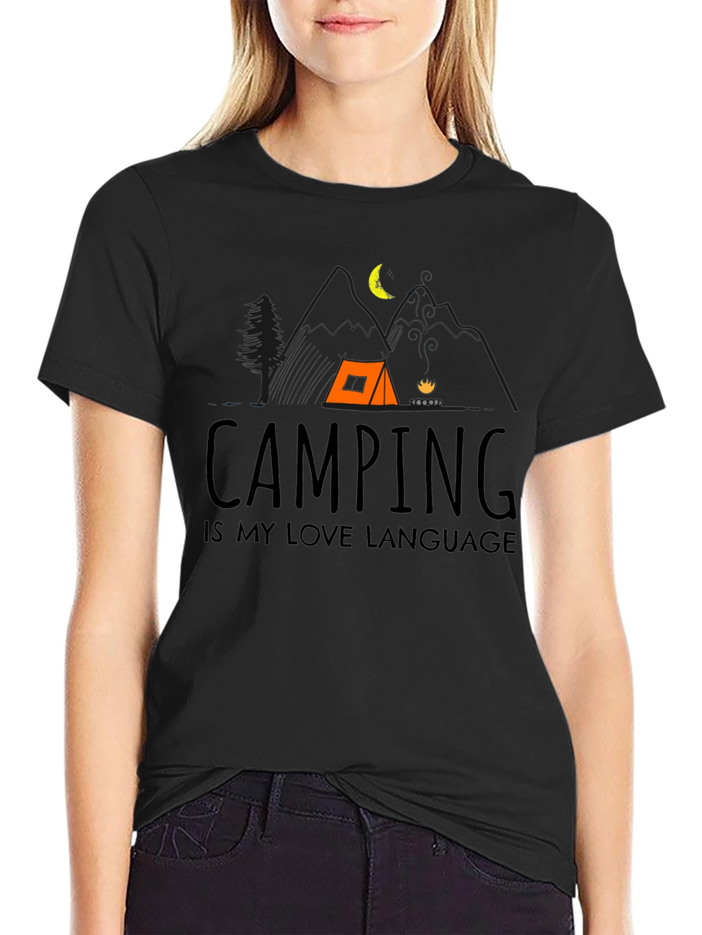 Camping is My Love Language Black Tee