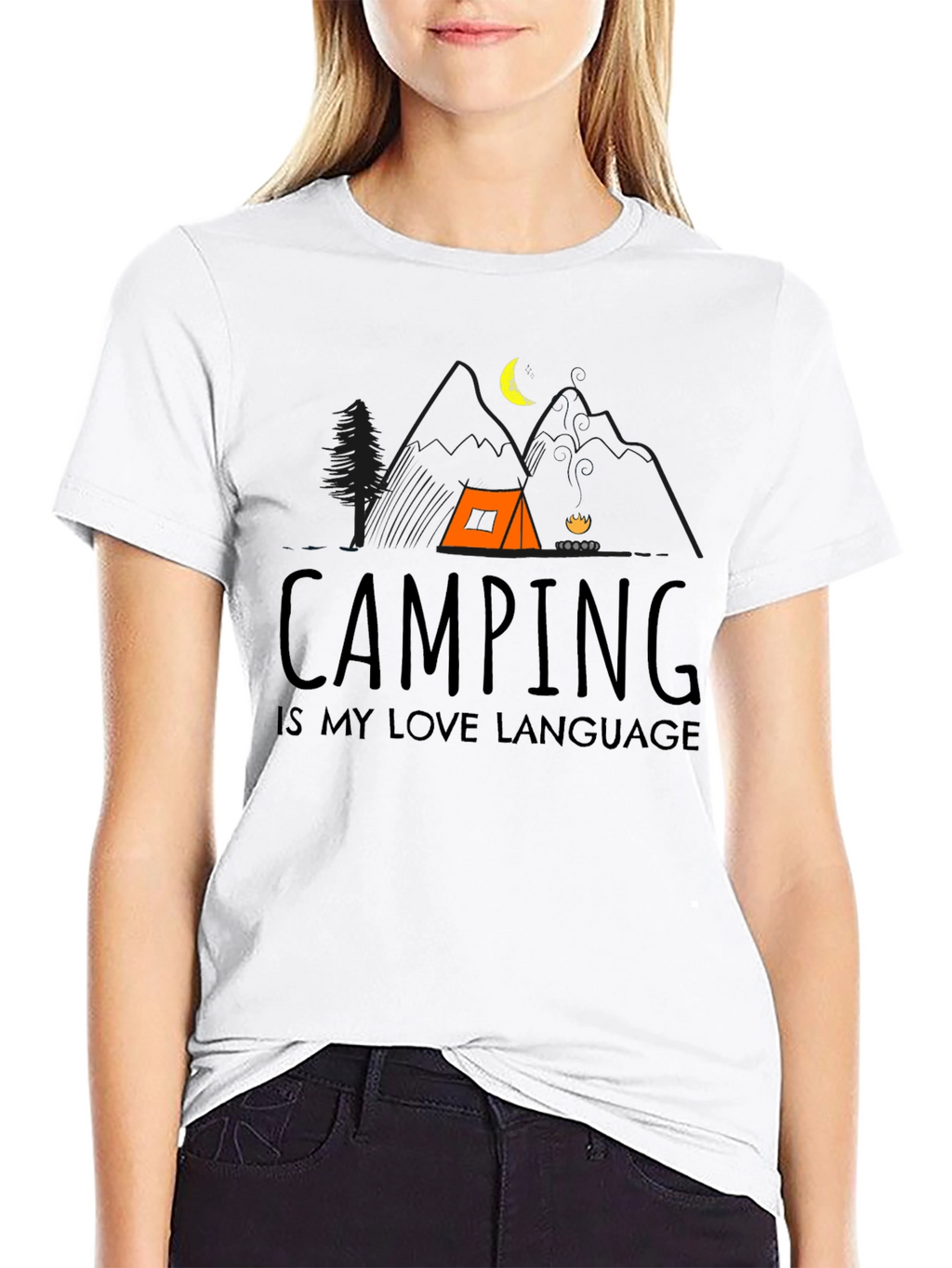 Camping is My Love Language Black Tee