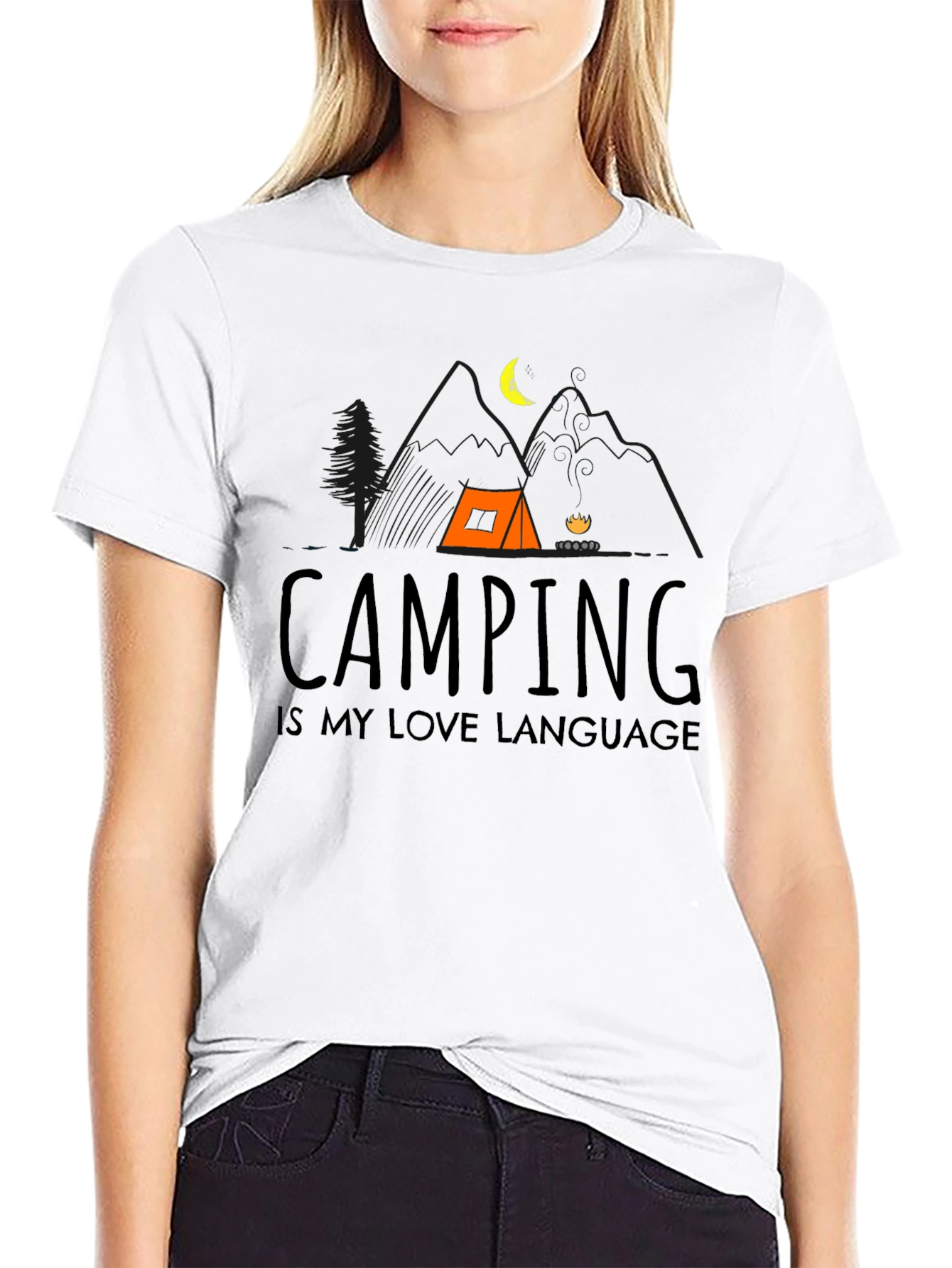 Camping is My Love Language Black Tee