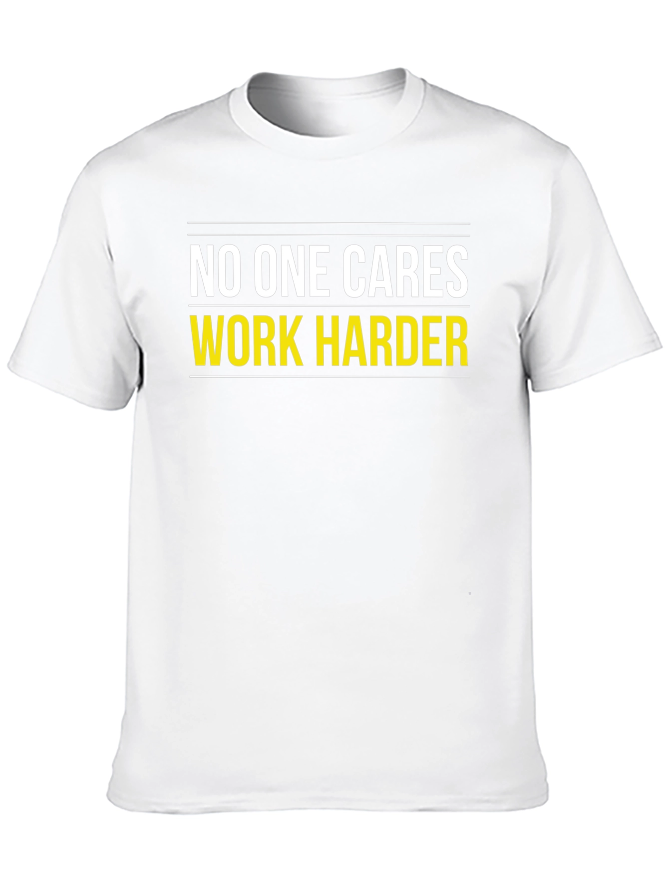 Motivational Black T-Shirt: No One Cares Work Harder