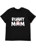 Bunny Mom Graphic T-Shirt - Black